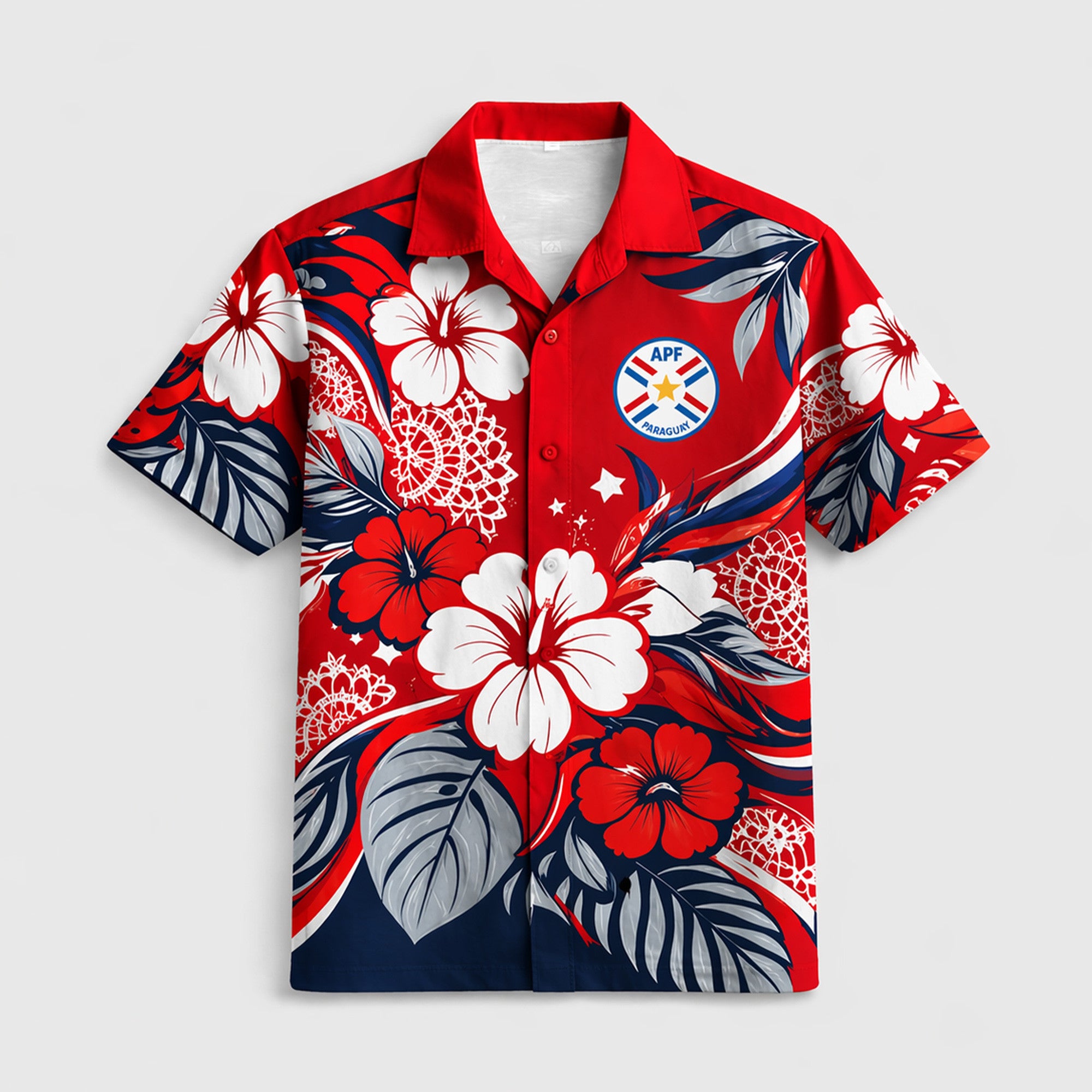 Paraguay WC26 Floral Hawaiian Shirt Pvt02