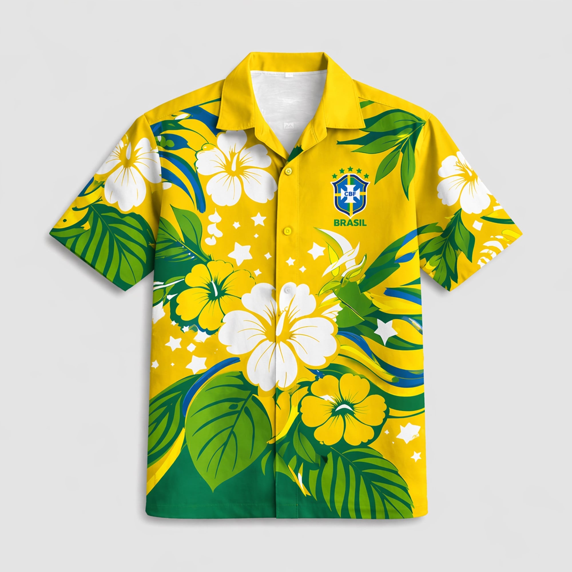 Brazil WC26 Floral Hawaiian Shirt Pvt02