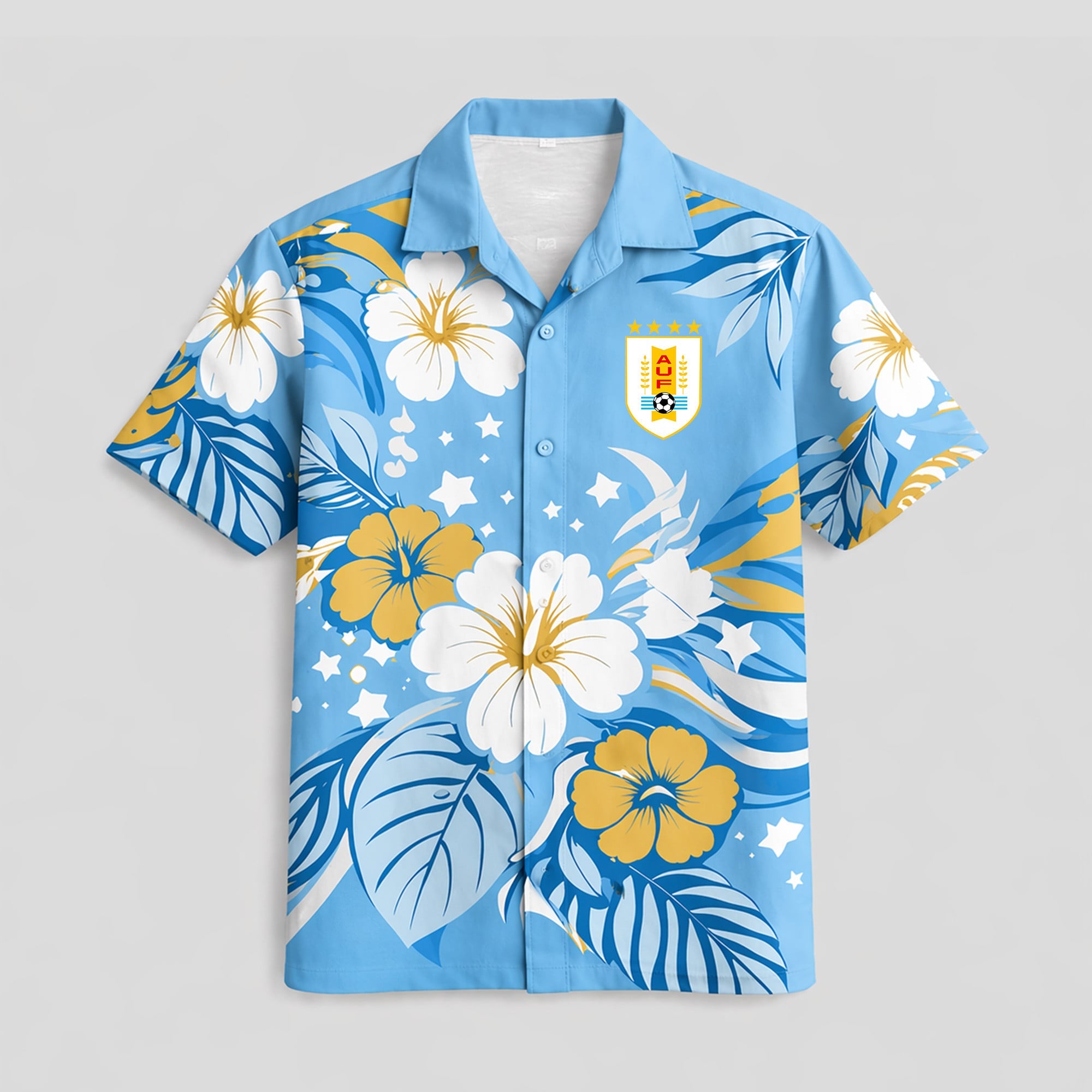 Uruguay WC26 Floral Hawaiian Shirt Pvt02