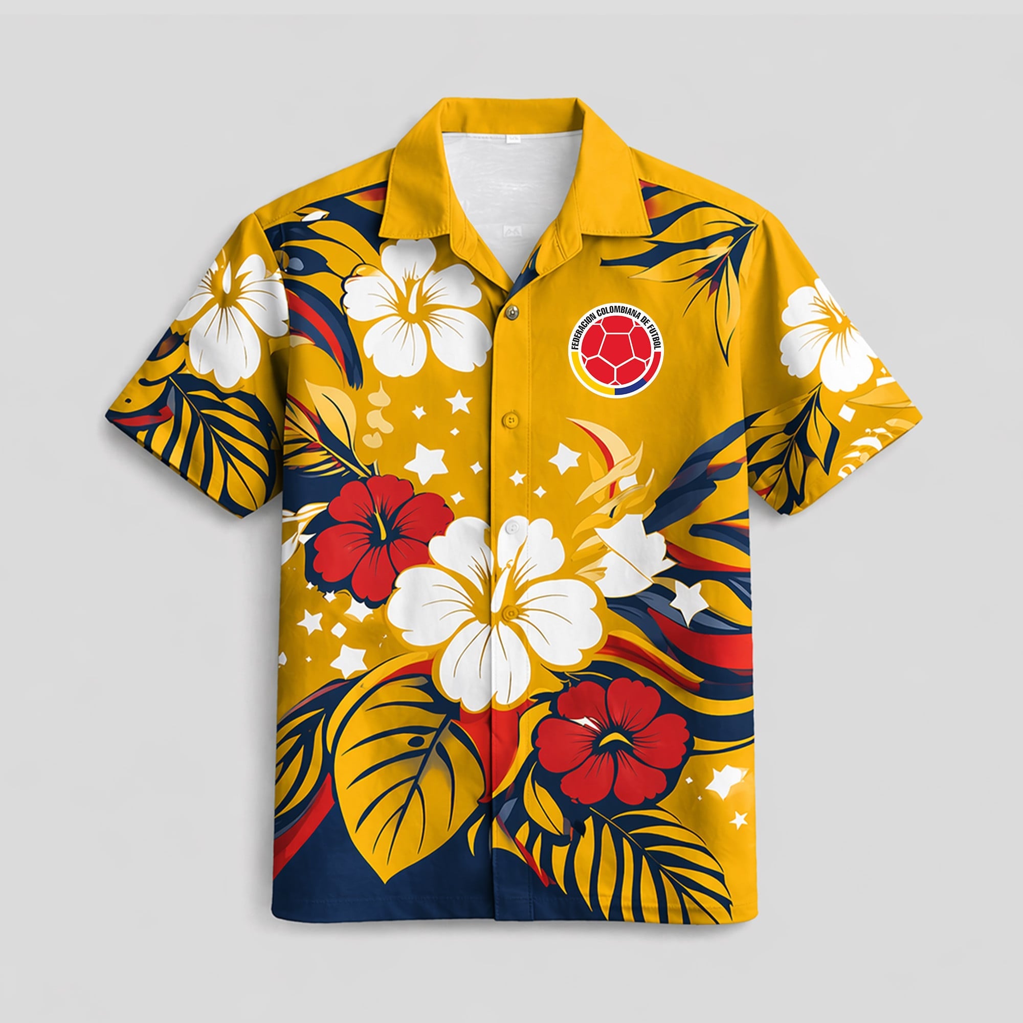 Colombia WC26 Floral Hawaiian Shirt Pvt02