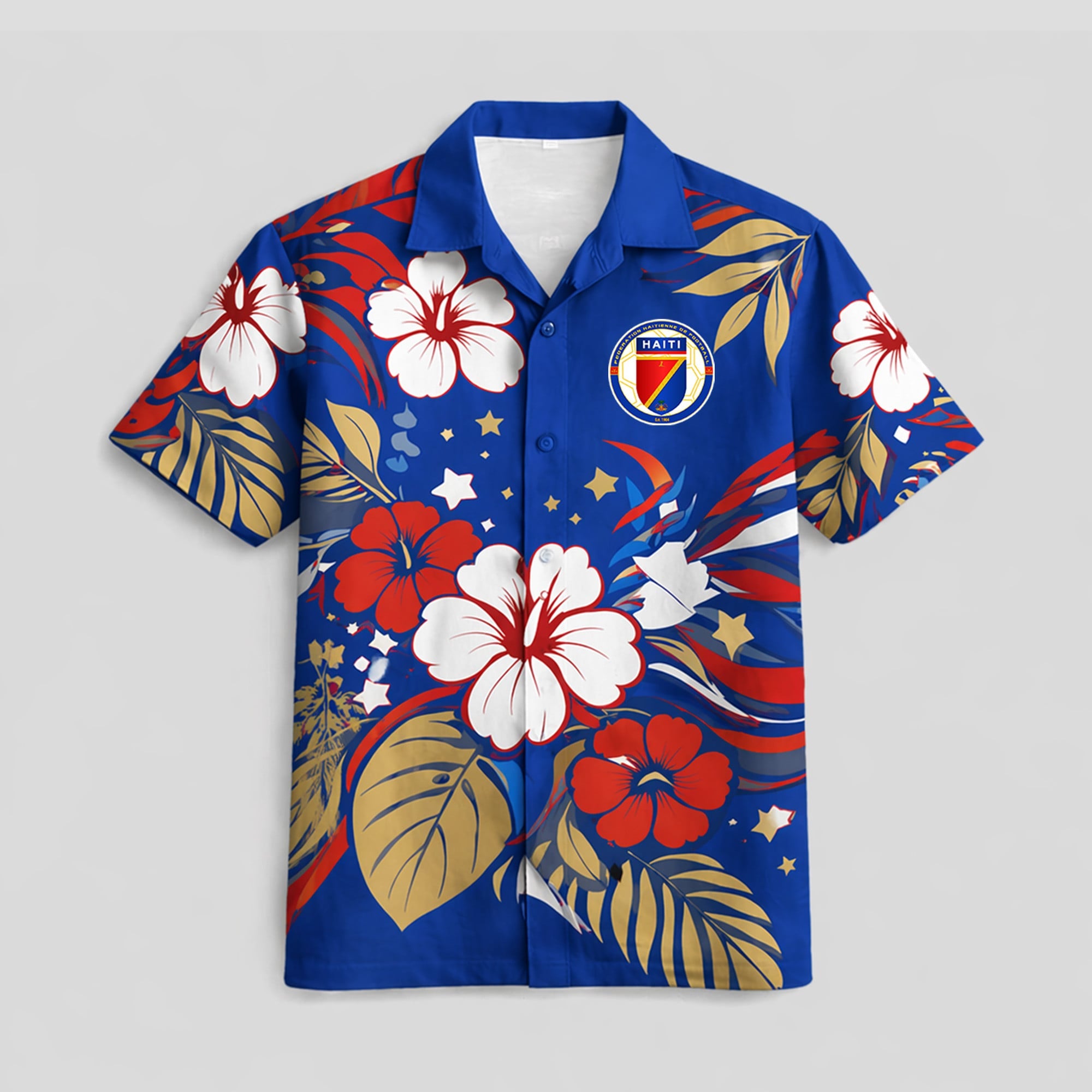 Haiti WC26 Floral Hawaiian Shirt Pvt02