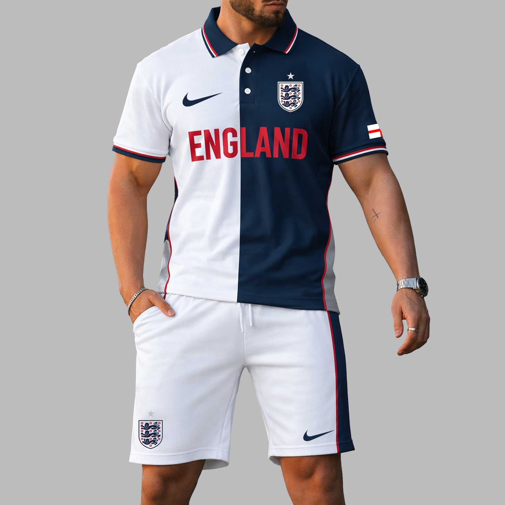England Wc26 Polo Short Set Pl004