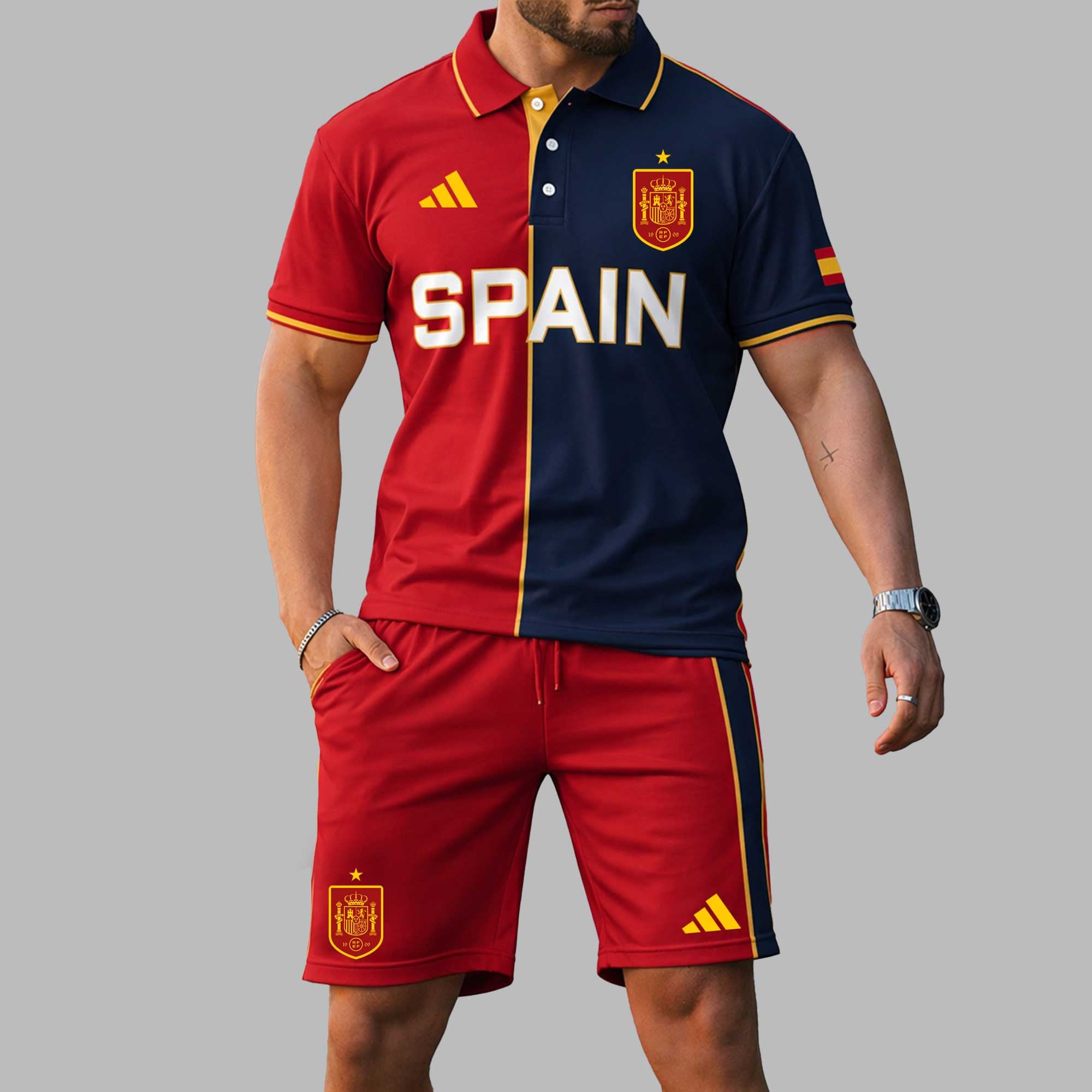 Spain Wc26 Polo Short Set Pl004