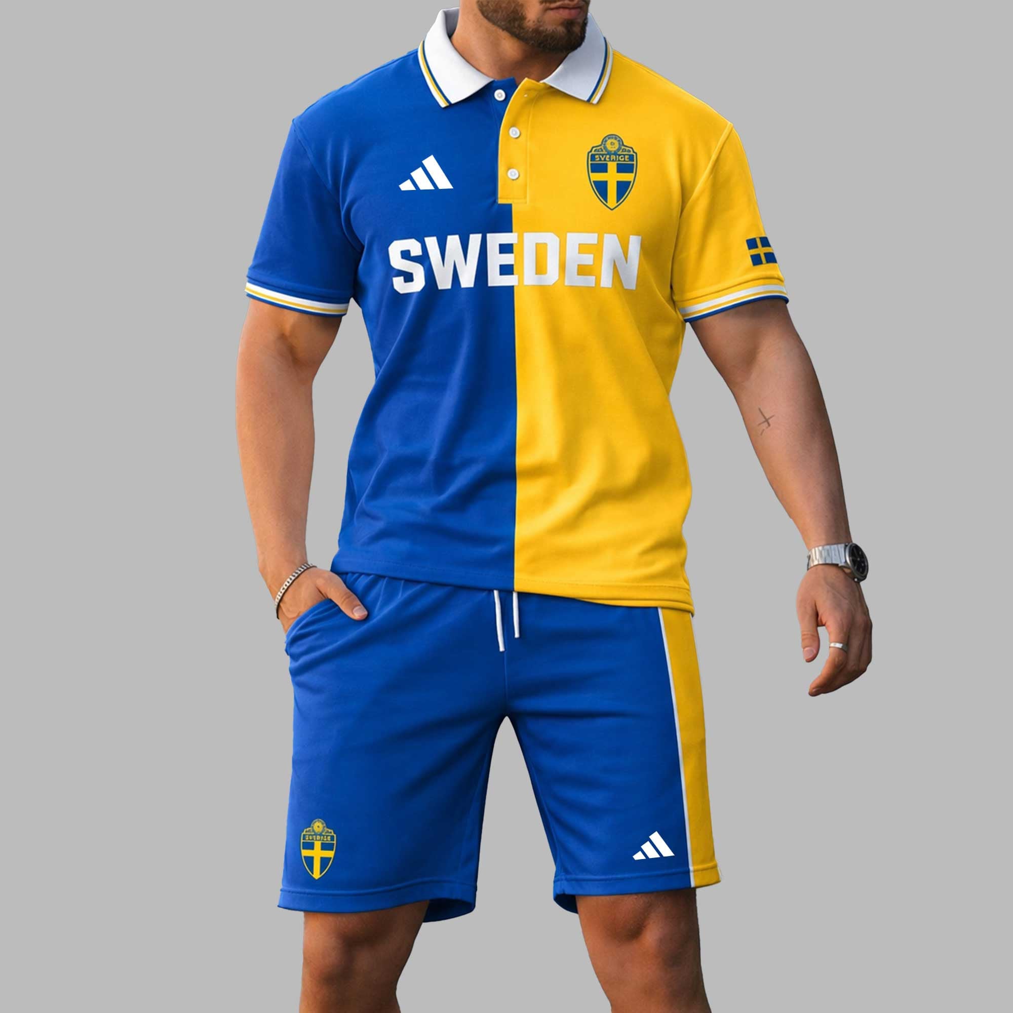 Sweden Wc26 Polo Short Set Pl004
