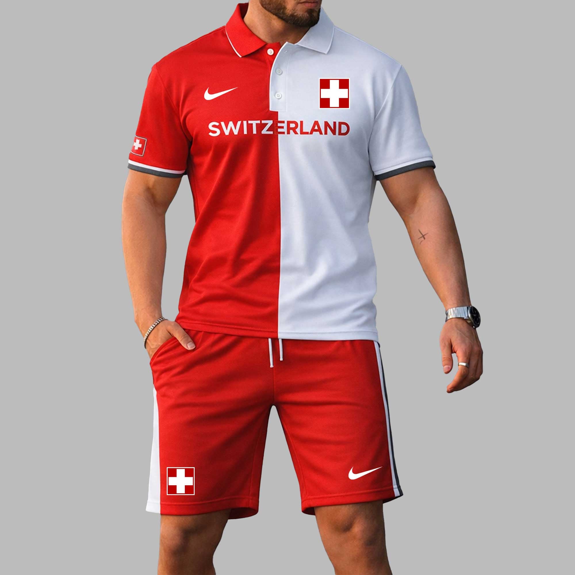 Switzerland Wc26 Polo Short Set Pl004