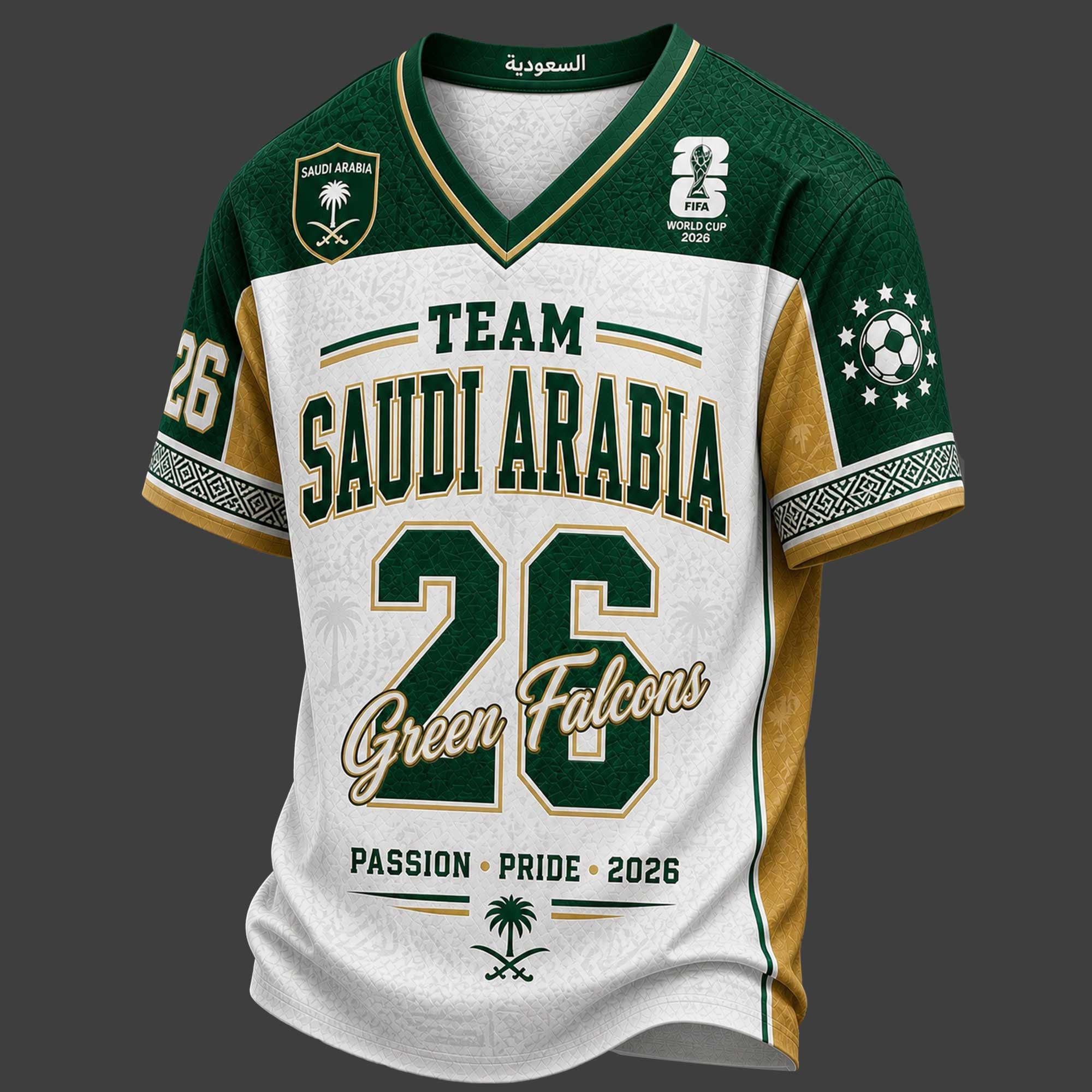 Saudi Arabia World Cup 2026 V-neck Jersey