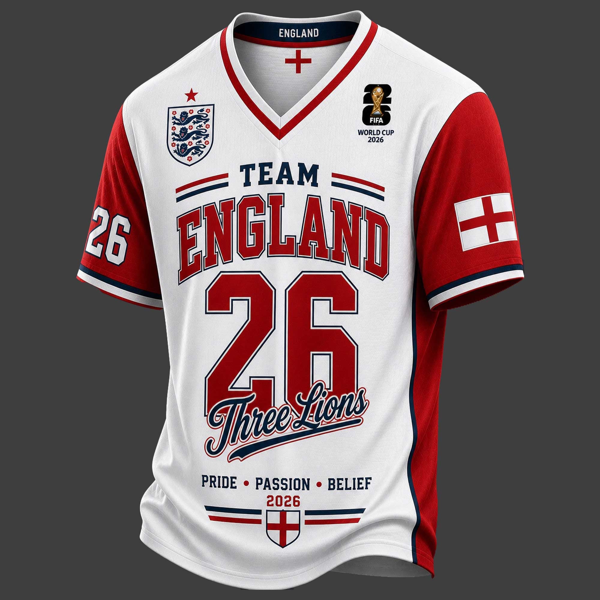 England World Cup 2026 V-neck Jersey