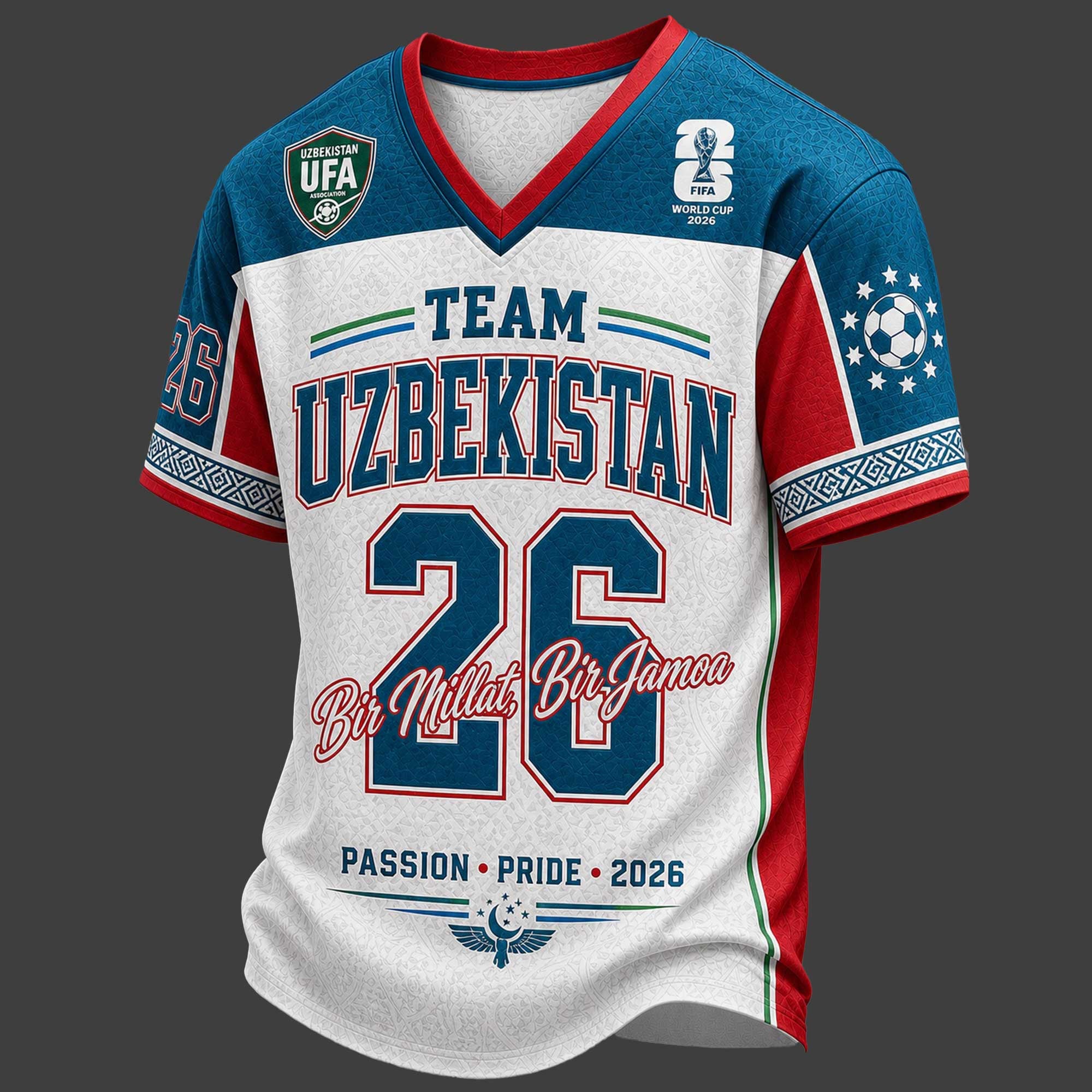 Uzbekistan World Cup 2026 V-neck Jersey