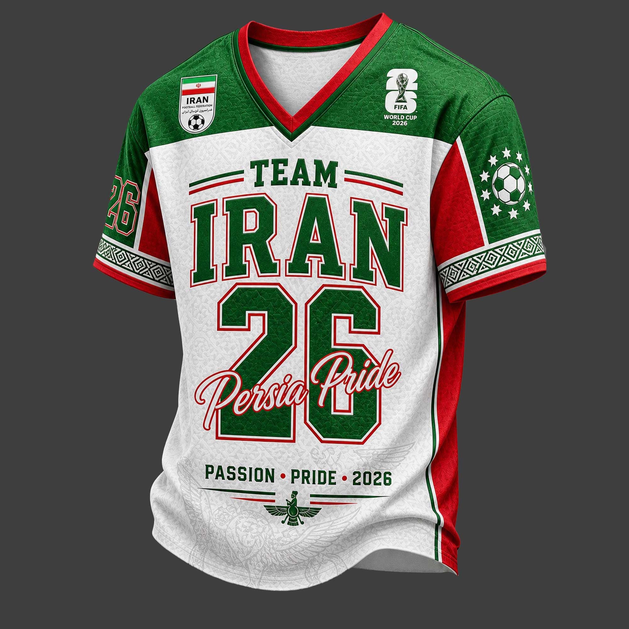 Iran World Cup 2026 V-neck Jersey