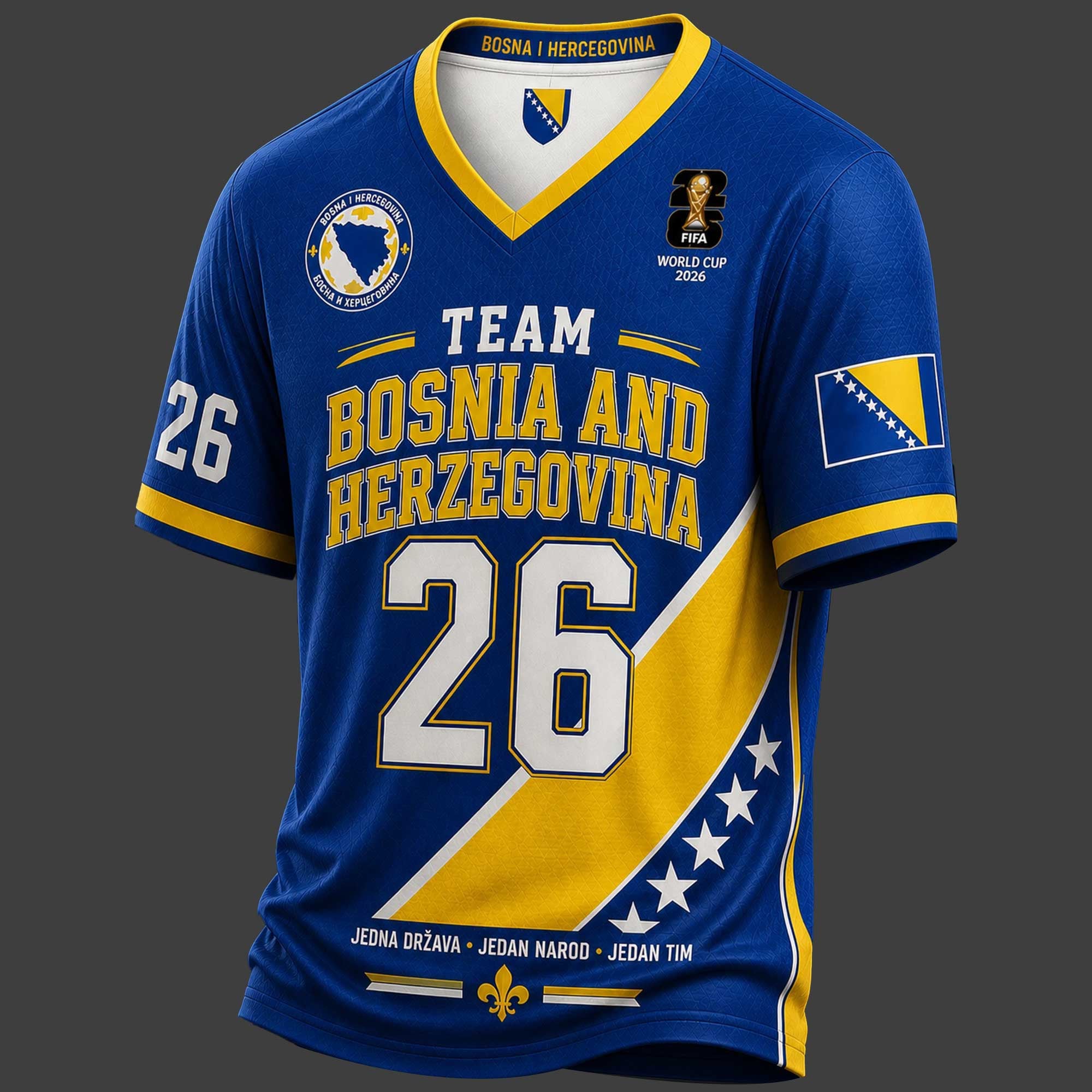 Bosnia And Herzegovina World Cup 2026 V-neck Jersey