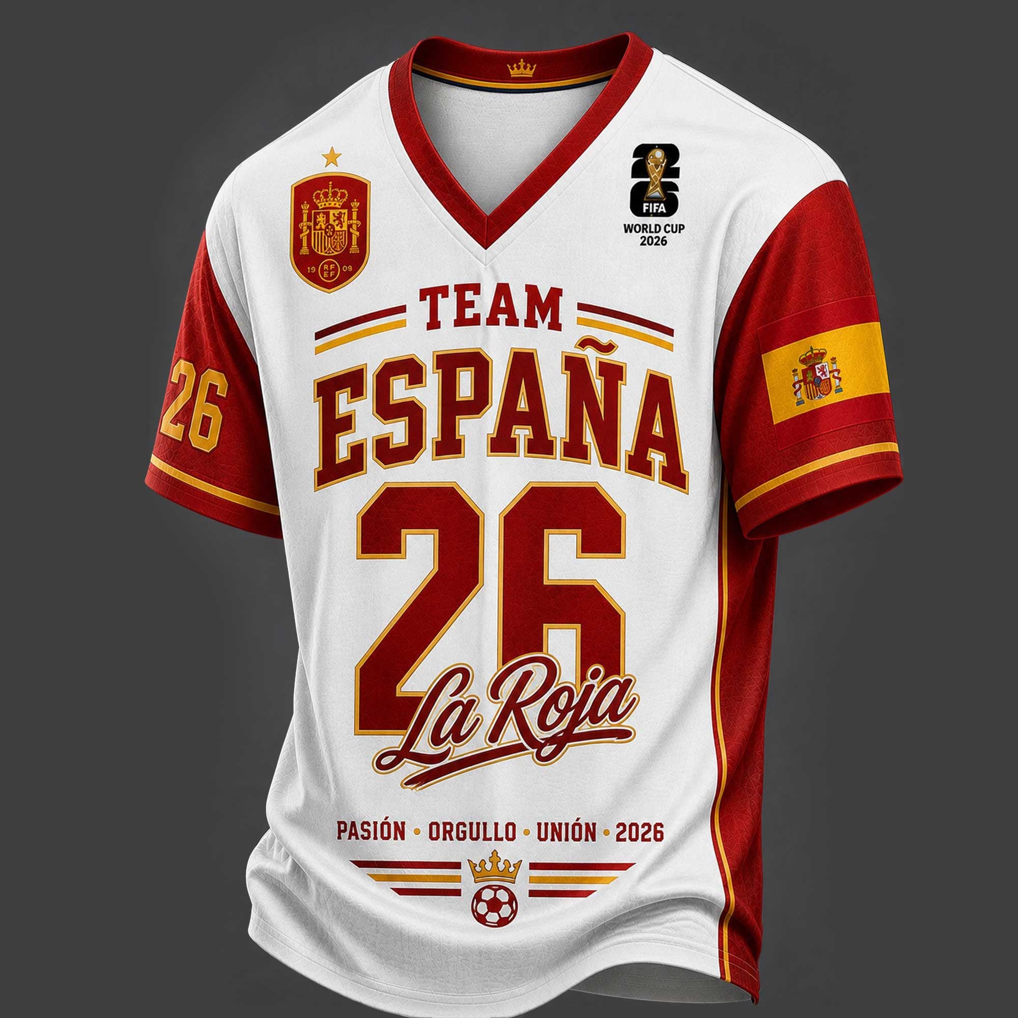 Spain World Cup 2026 V-neck Jersey