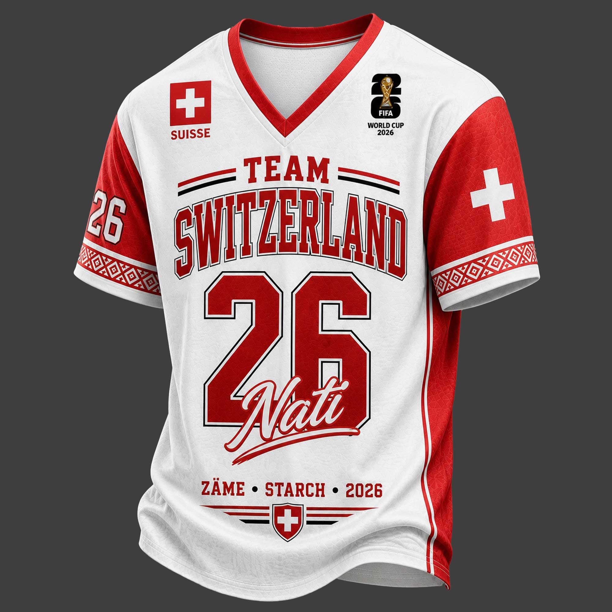 Switzerland World Cup 2026 V-neck Jersey