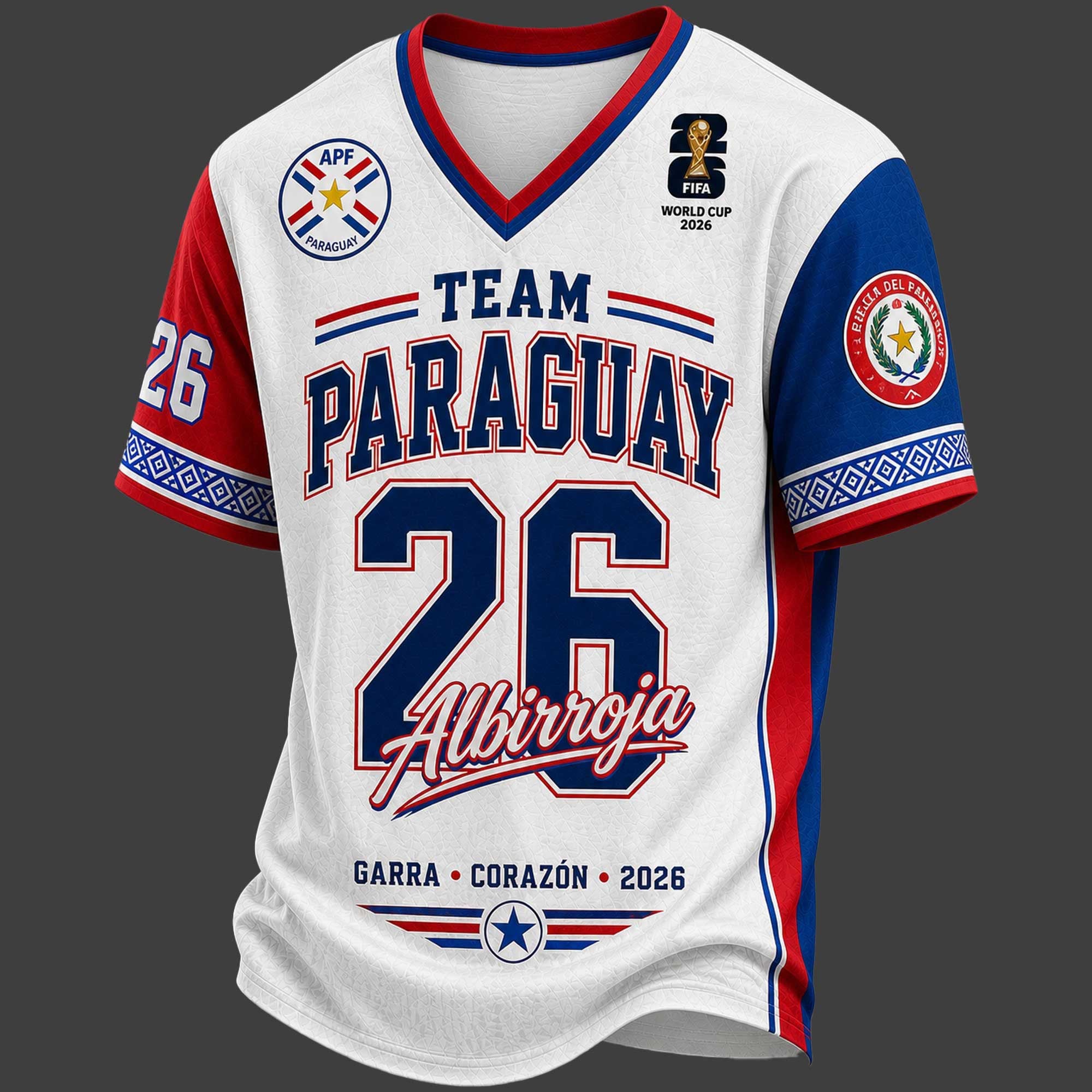 Paraguay World Cup 2026 V-neck Jersey