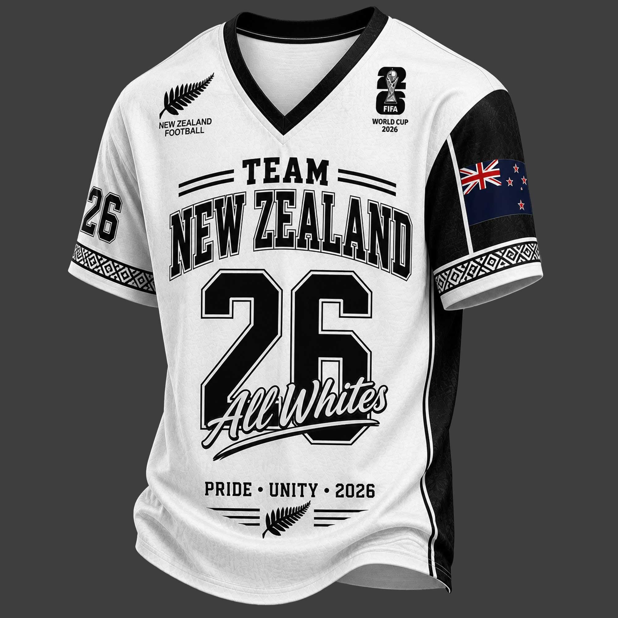 New Zealand World Cup 2026 V-neck Jersey