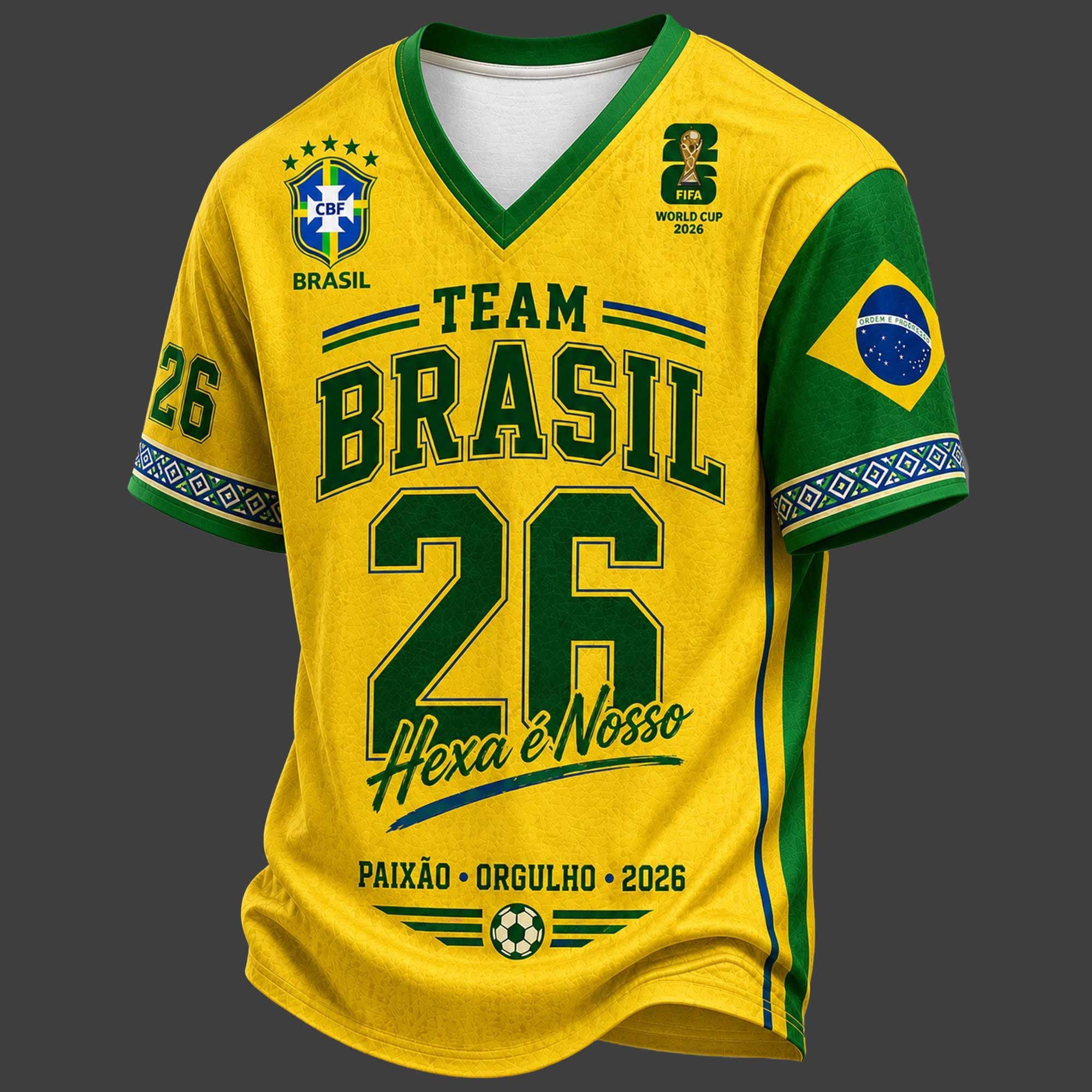 Brazil World Cup 2026 V-neck Jersey