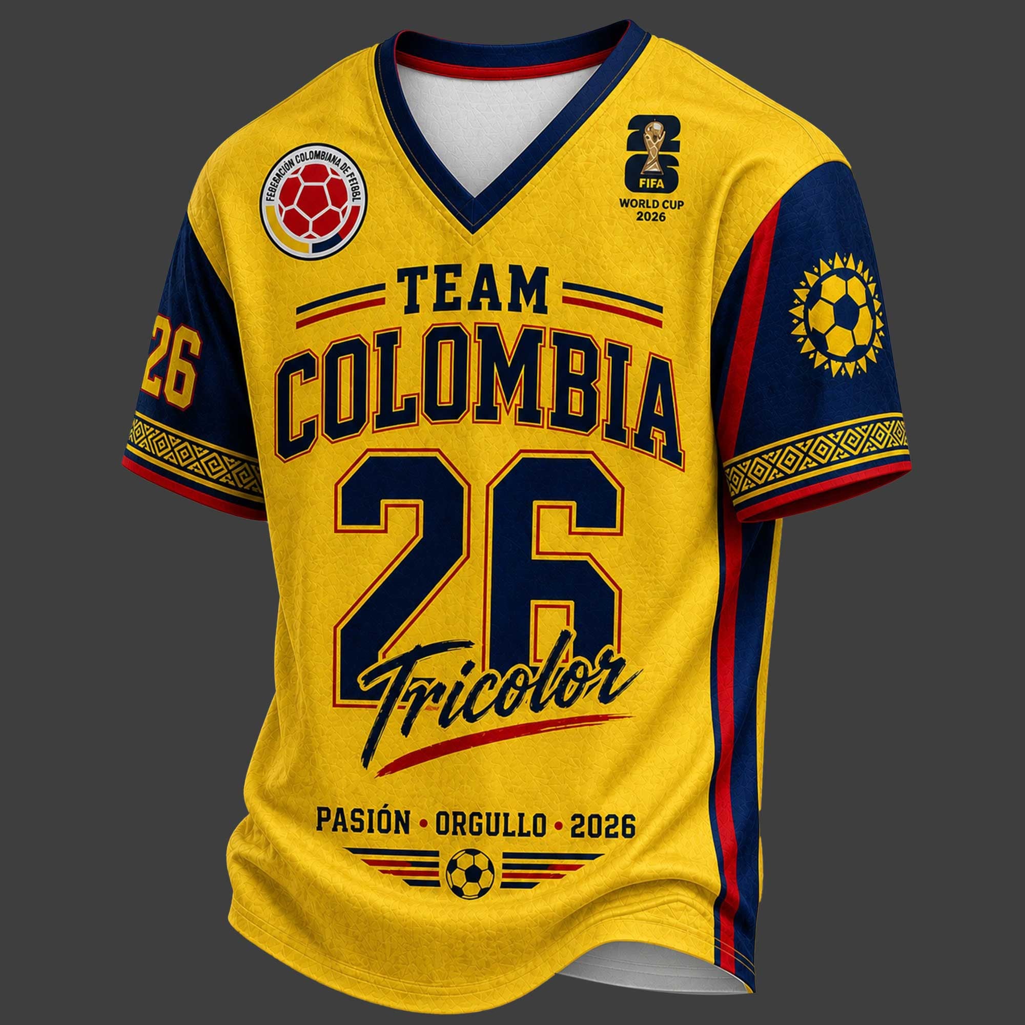 Colombia World Cup 2026 V-neck Jersey