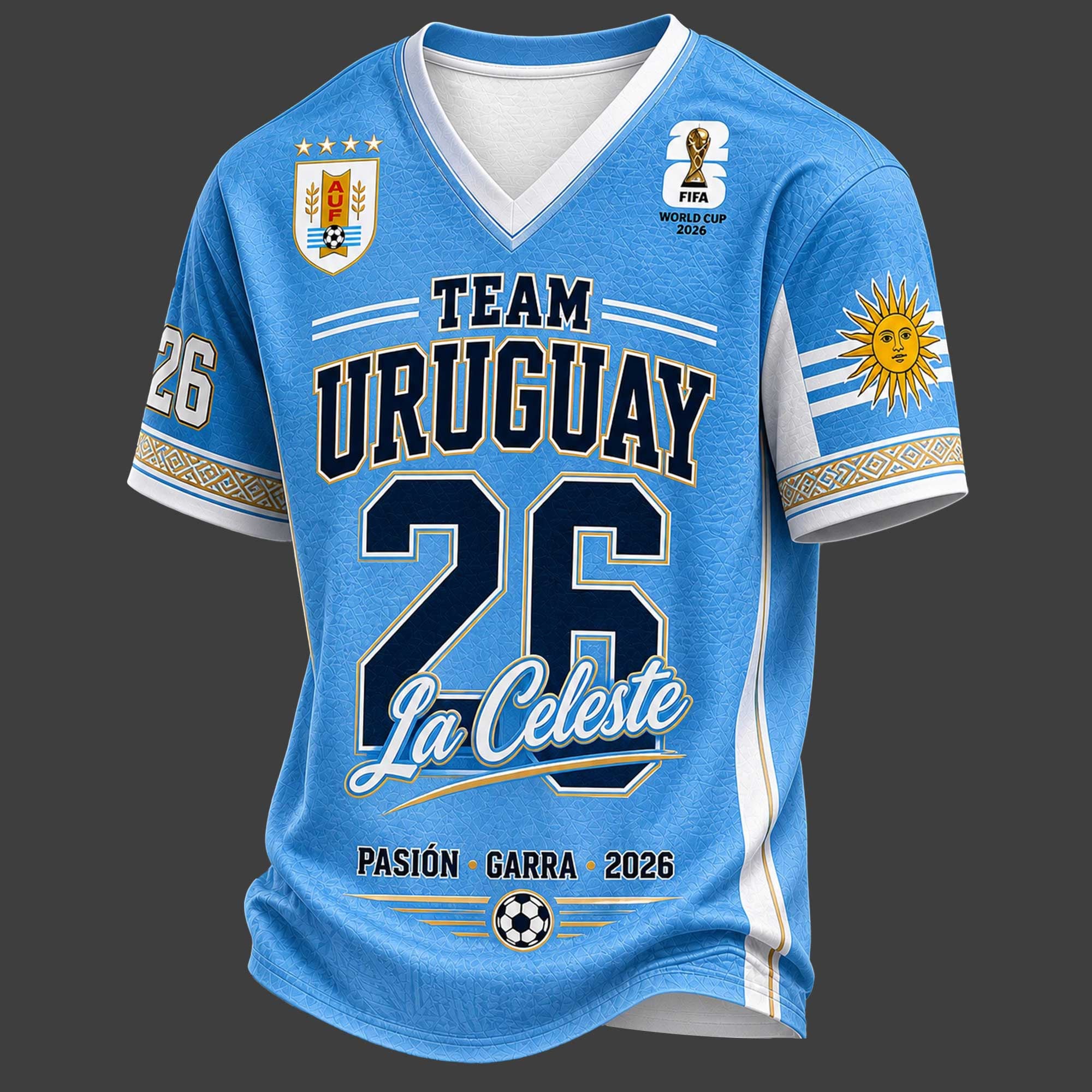 Uruguay World Cup 2026 V-neck Jersey