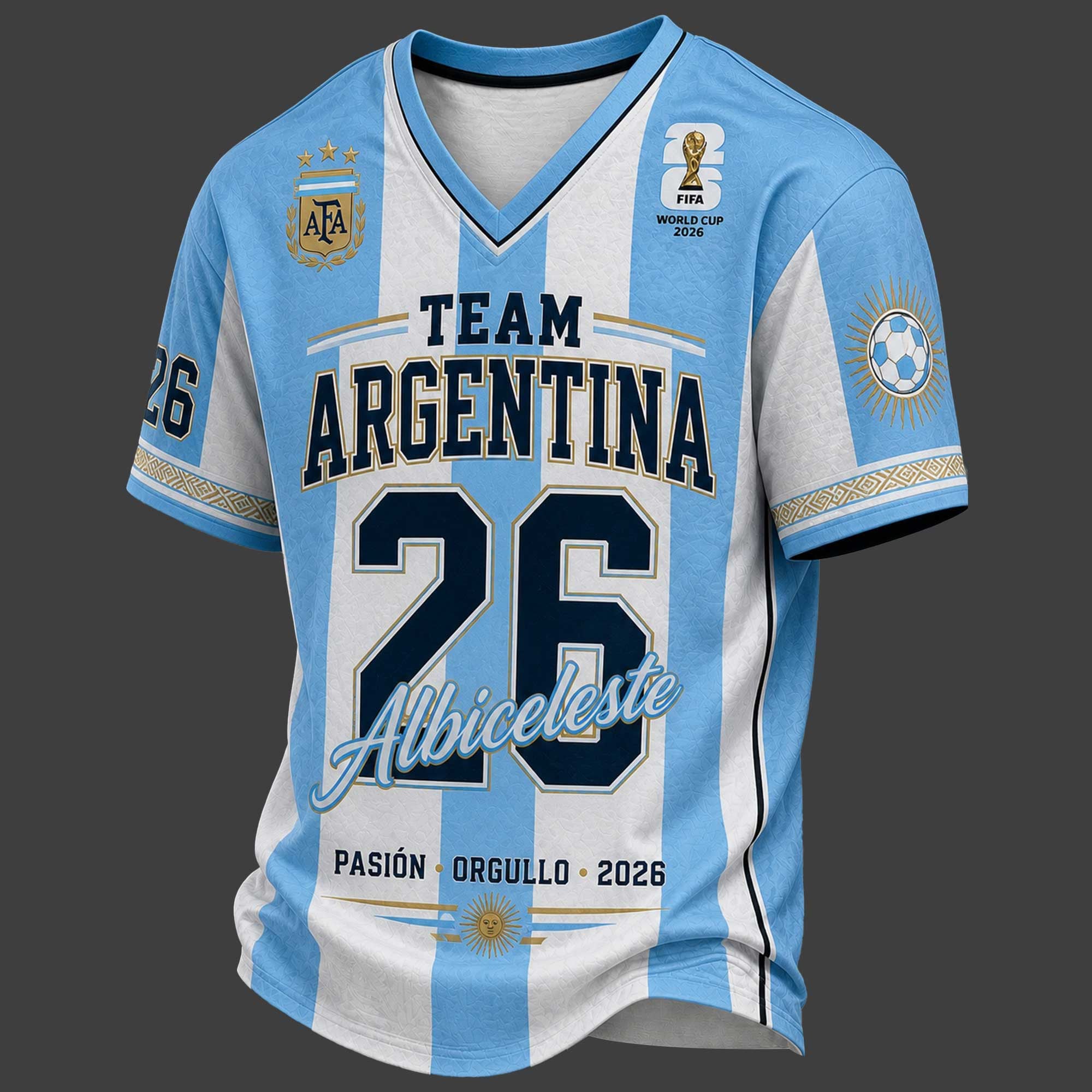 Argentina World Cup 2026 V-neck Jersey