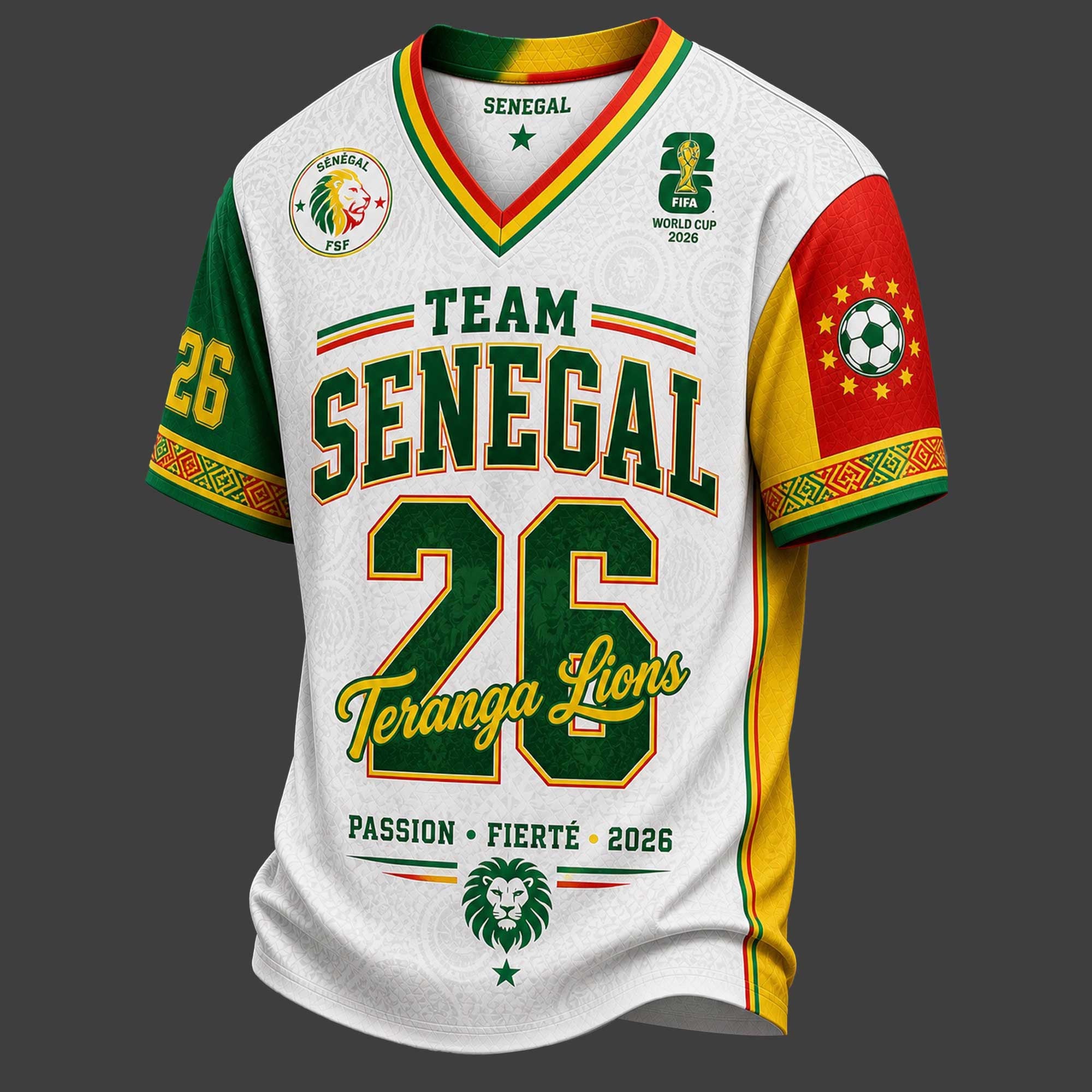 Senegal World Cup 2026 V-neck Jersey