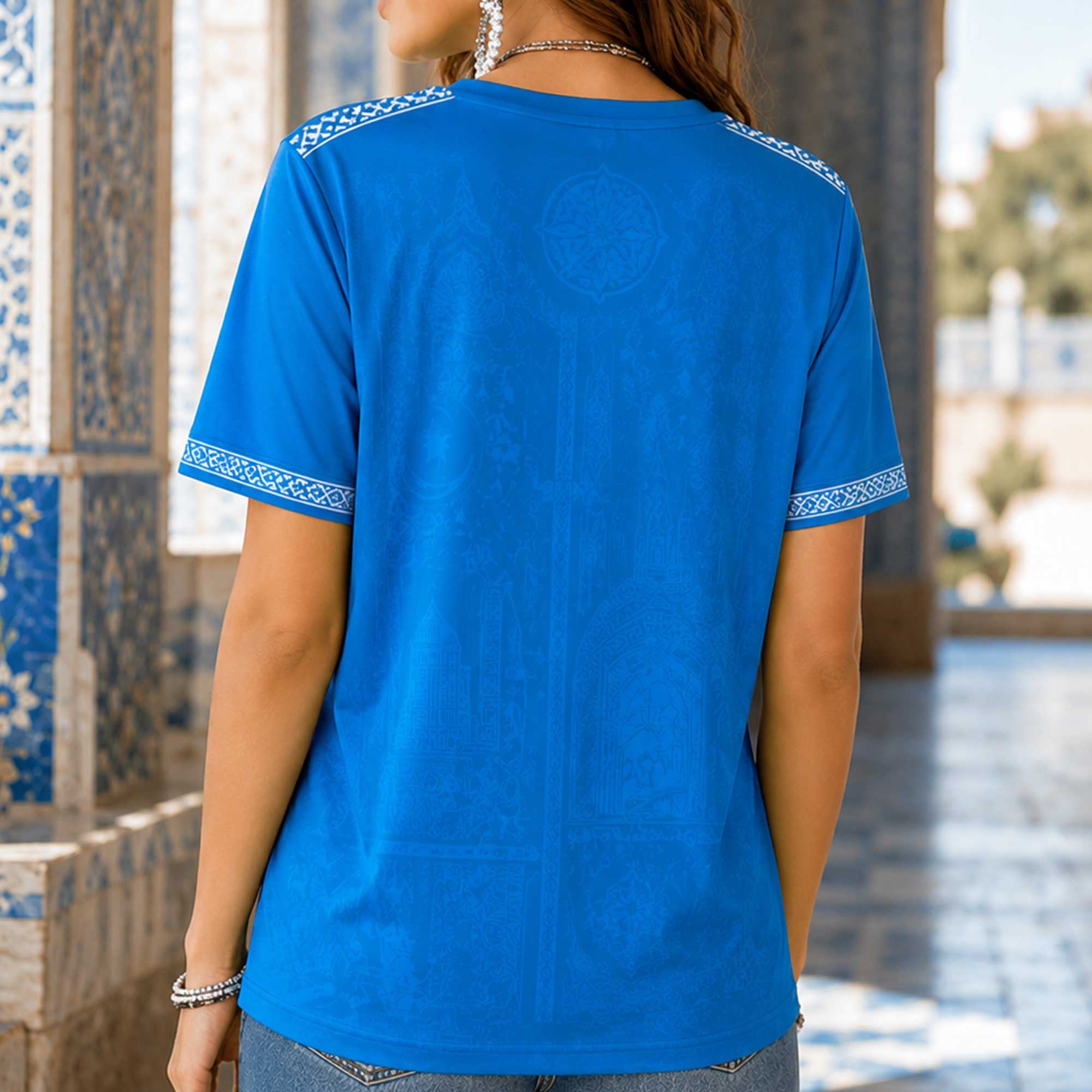 Uzbekistan Wc26 Heritage Women V-neck Shirt