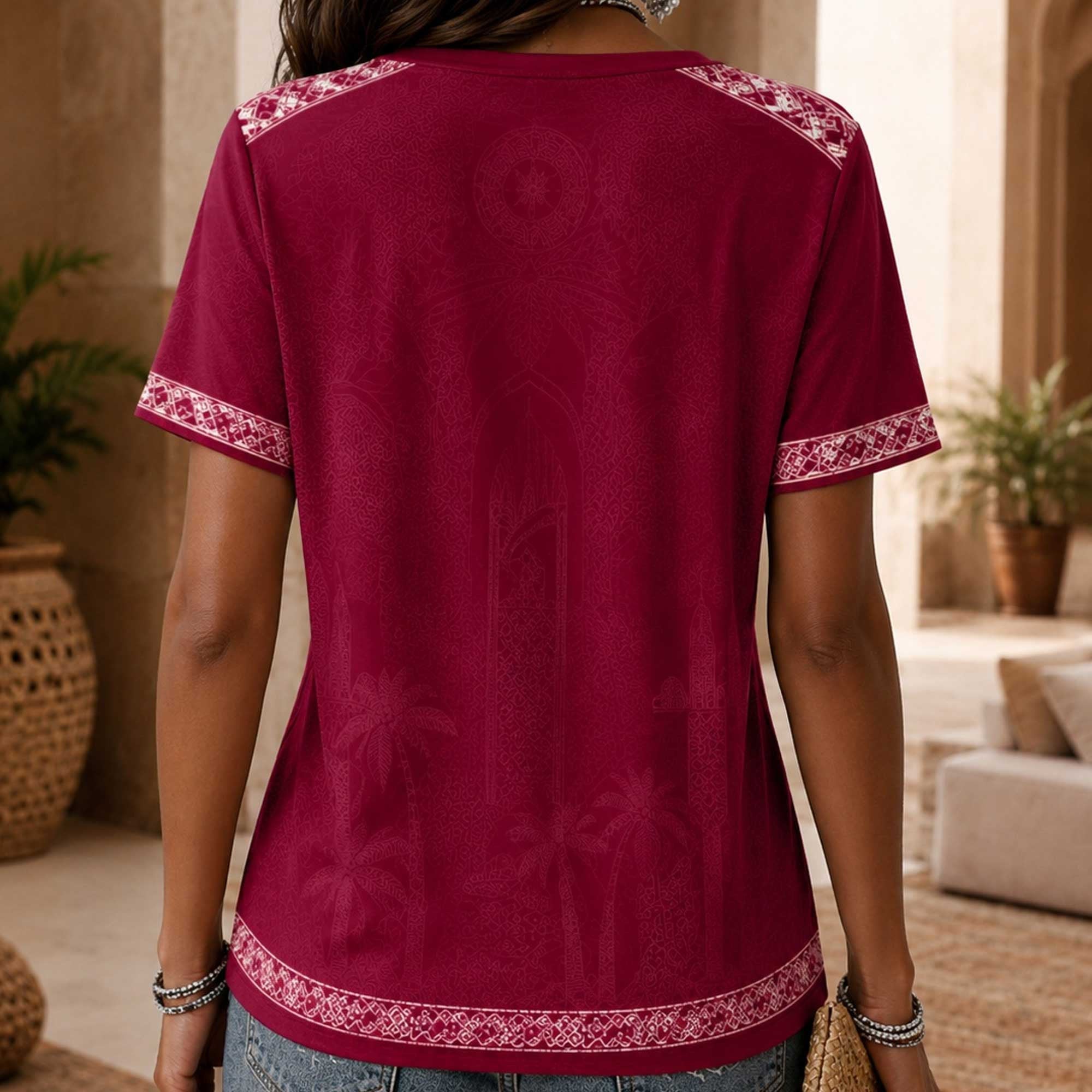 Qatar Wc26 Heritage Women V-neck Shirt