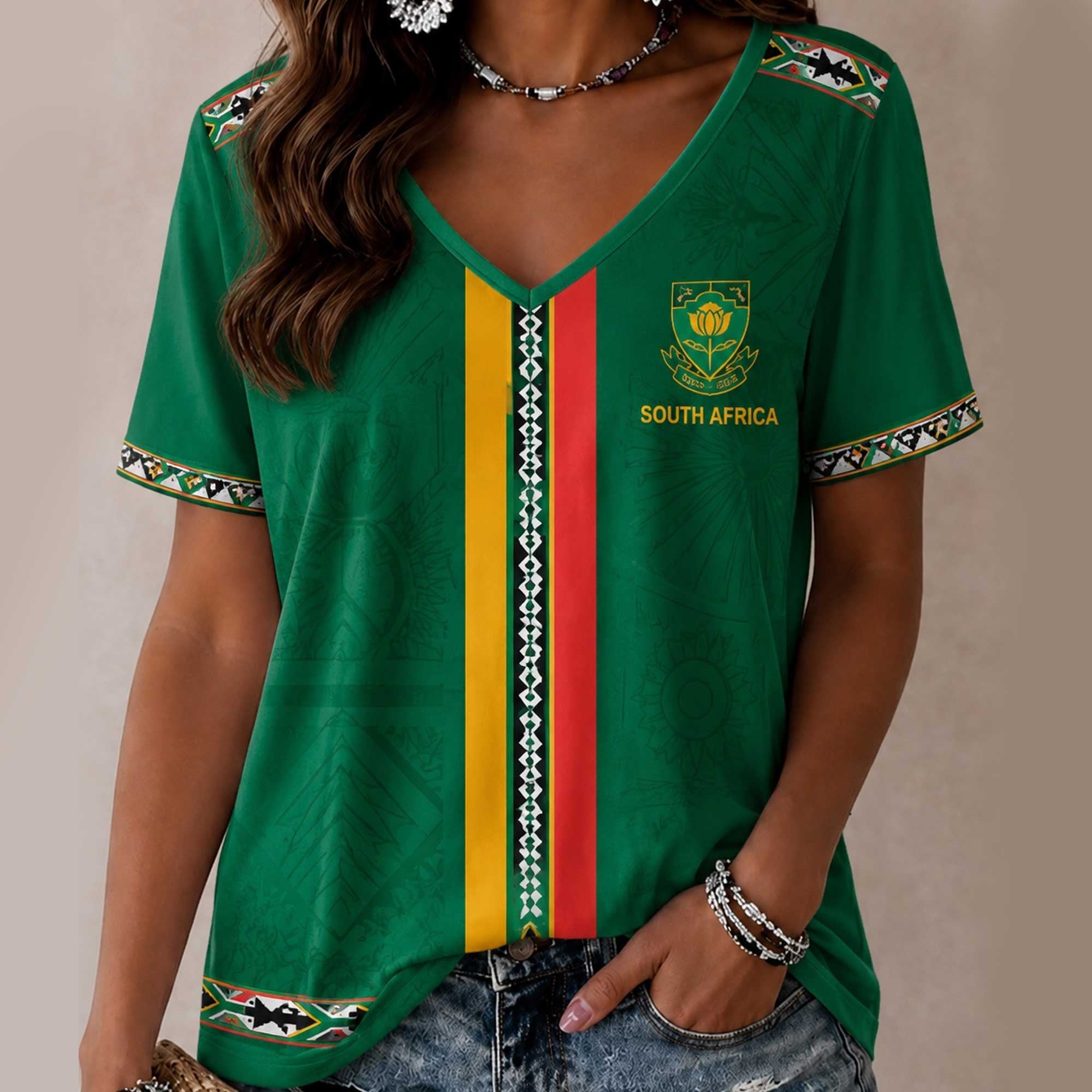 South Africa Wc26 Heritage Women V-neck Shirt