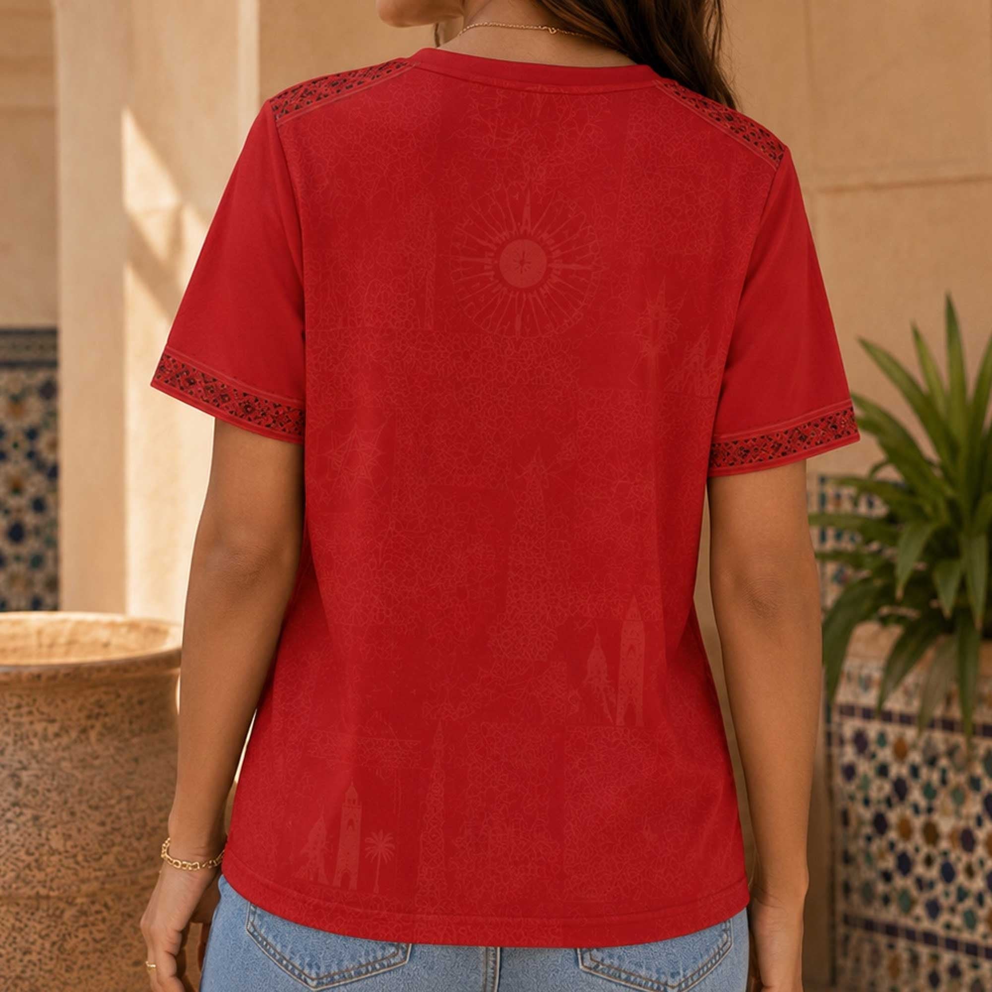 Morocco Wc26 Heritage Women V-neck Shirt