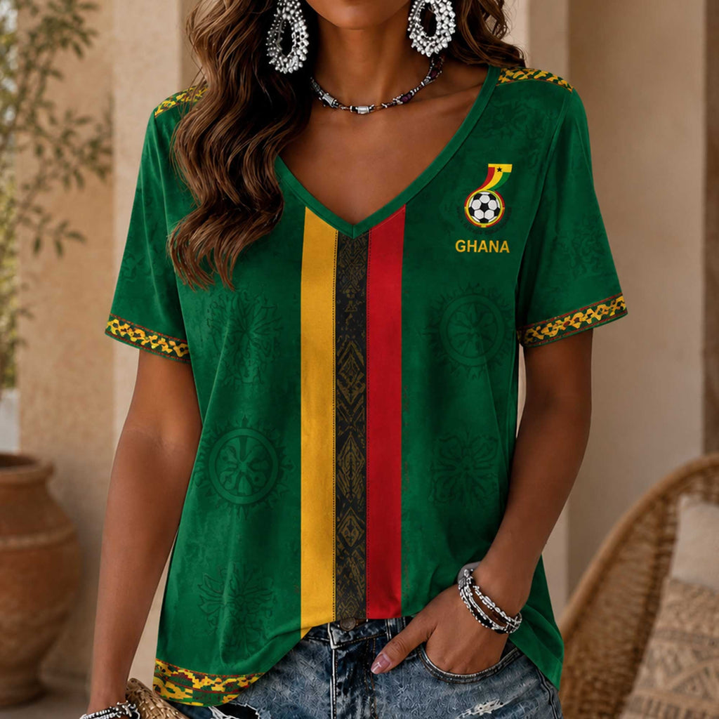 Ghana Wc26 Heritage Women V-neck Shirt