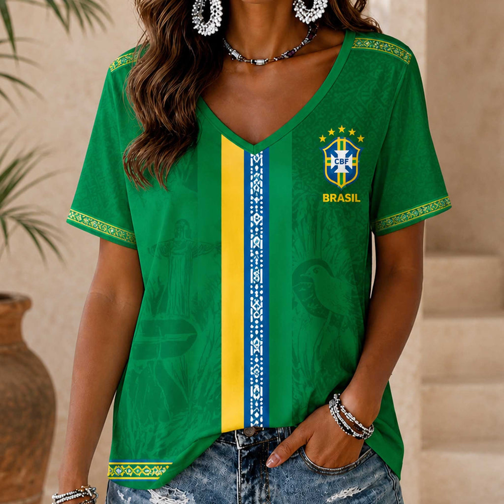 Brazil Wc26 Heritage Women V-neck Shirt