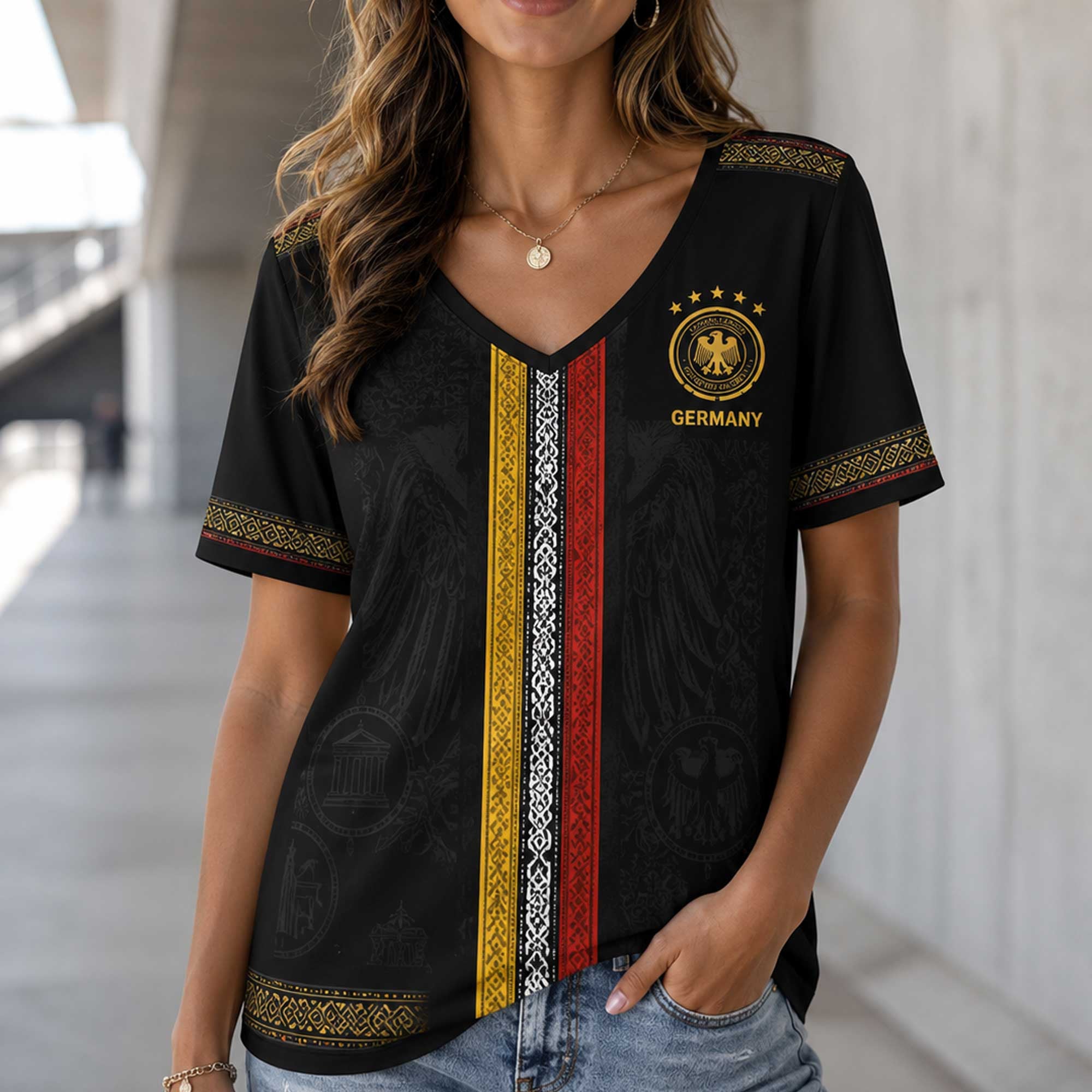 Germany Wc26 Heritage Women V-neck Shirt