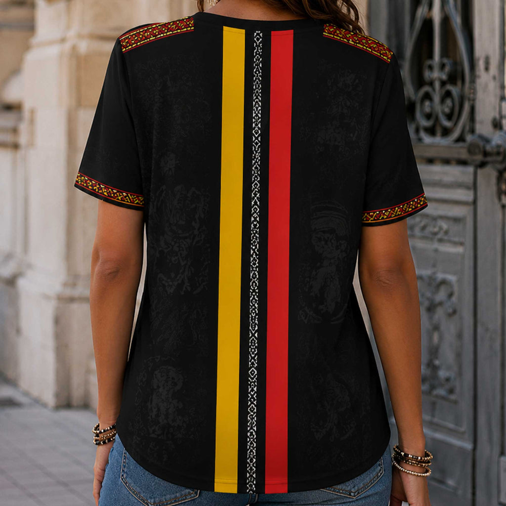 Belgium Wc26 Heritage Women V-neck Shirt