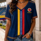 Colombia Wc26 Heritage Women V-neck Shirt