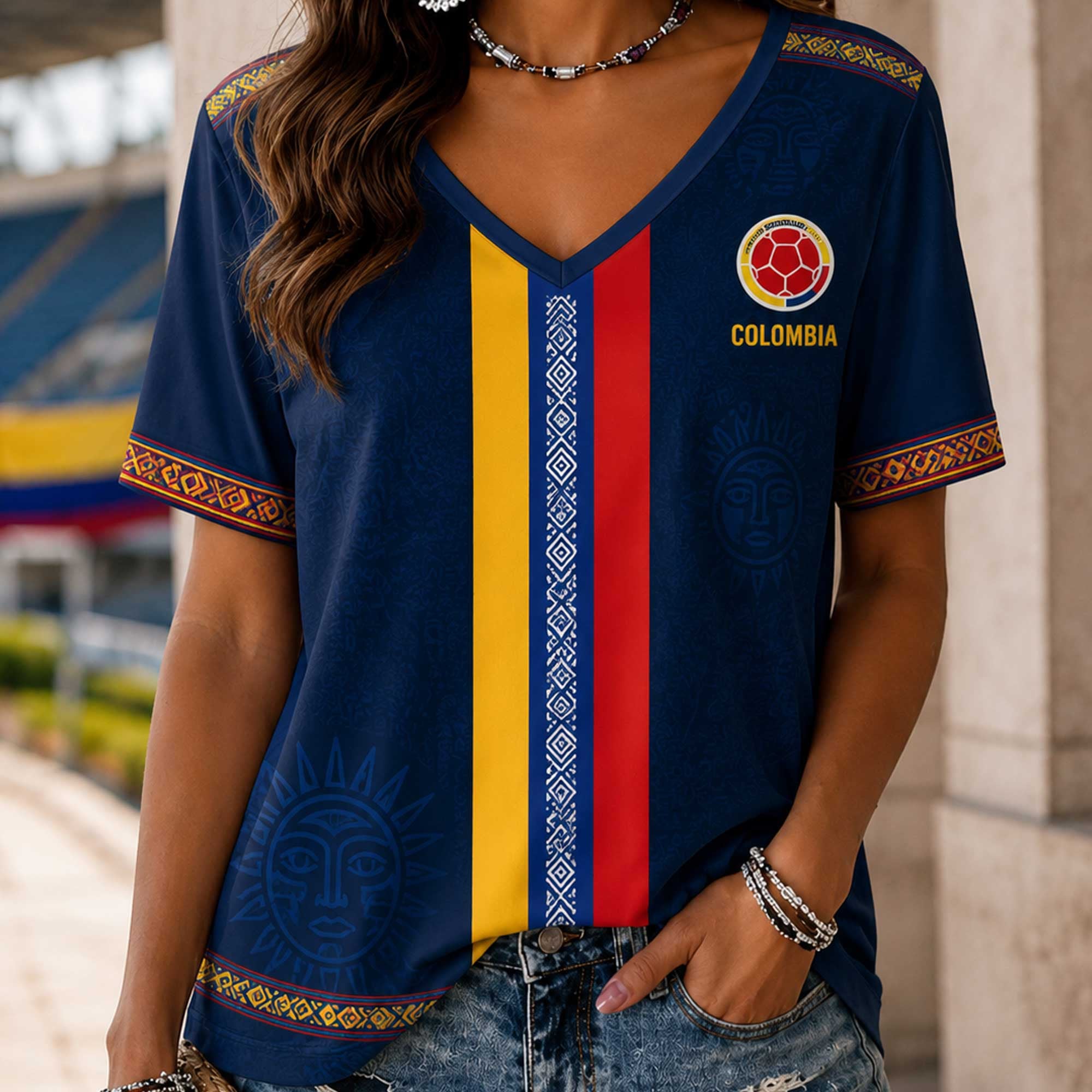 Colombia Wc26 Heritage Women V-neck Shirt