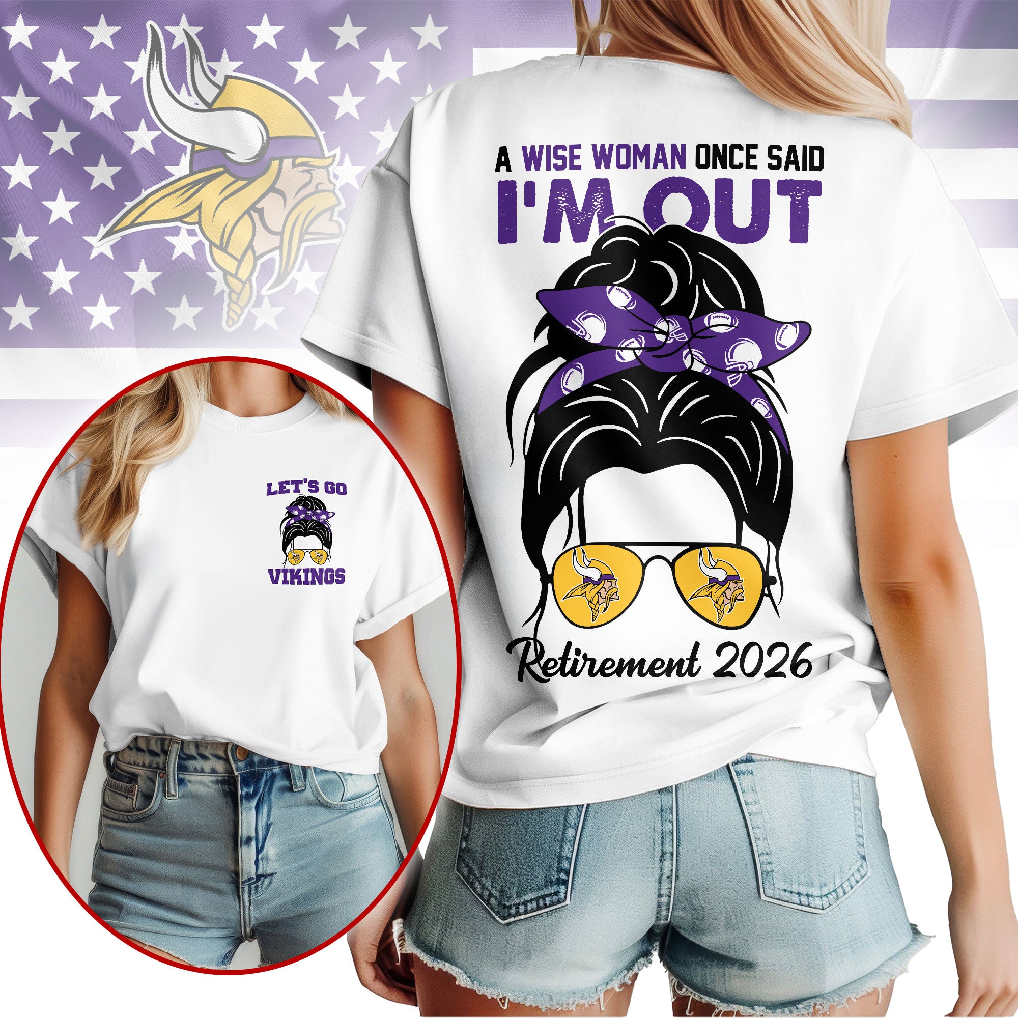 M.vikings | Premium  Retirement 2026 Spirit 3d T-shirt Nf1