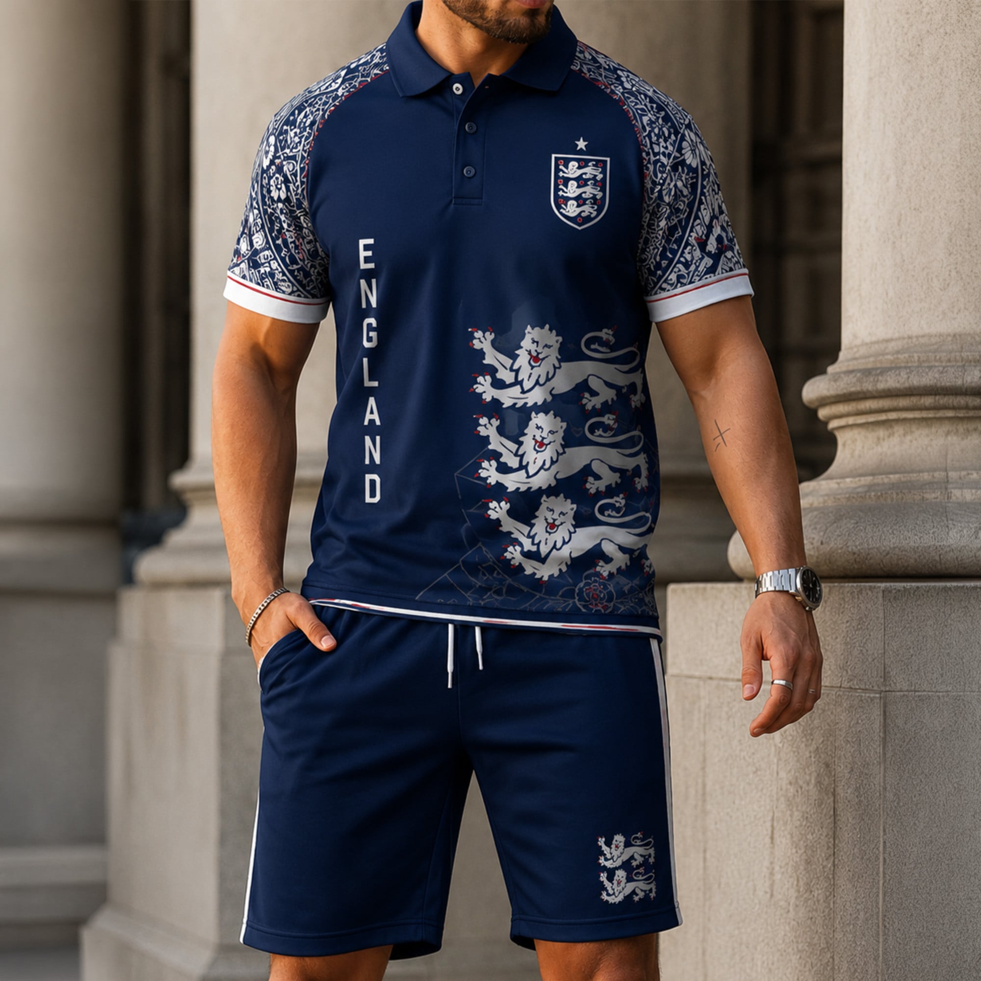 England Wc26 Polo Short Set Pvt015