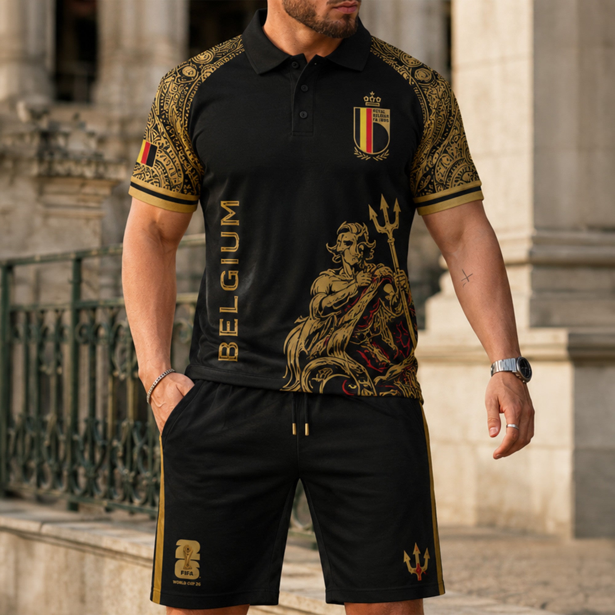 Belgium Wc26 Polo Short Set Pvt015