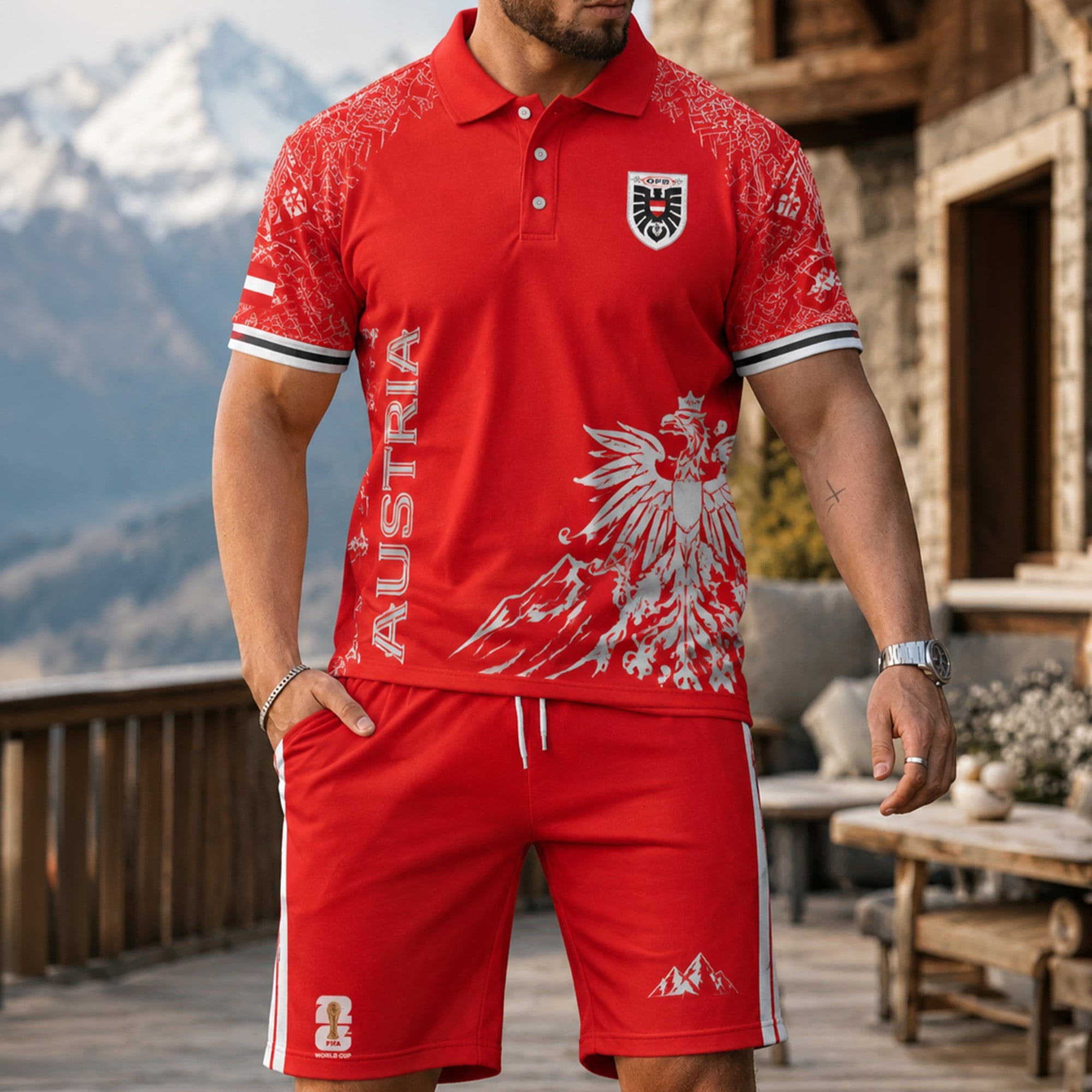 Austria Wc26 Polo Short Set Pvt015