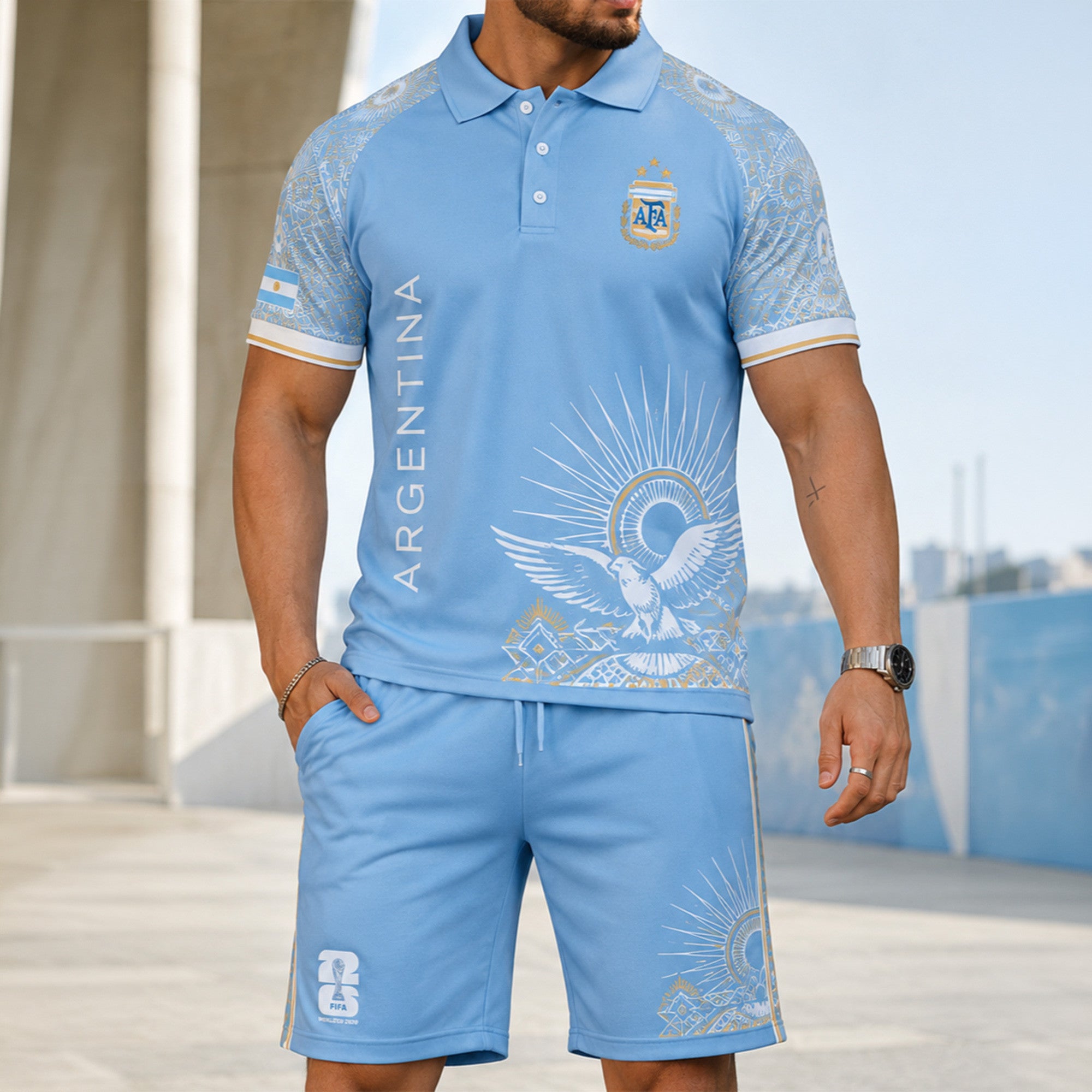 Argentina Wc26 Polo Short Set Pvt015