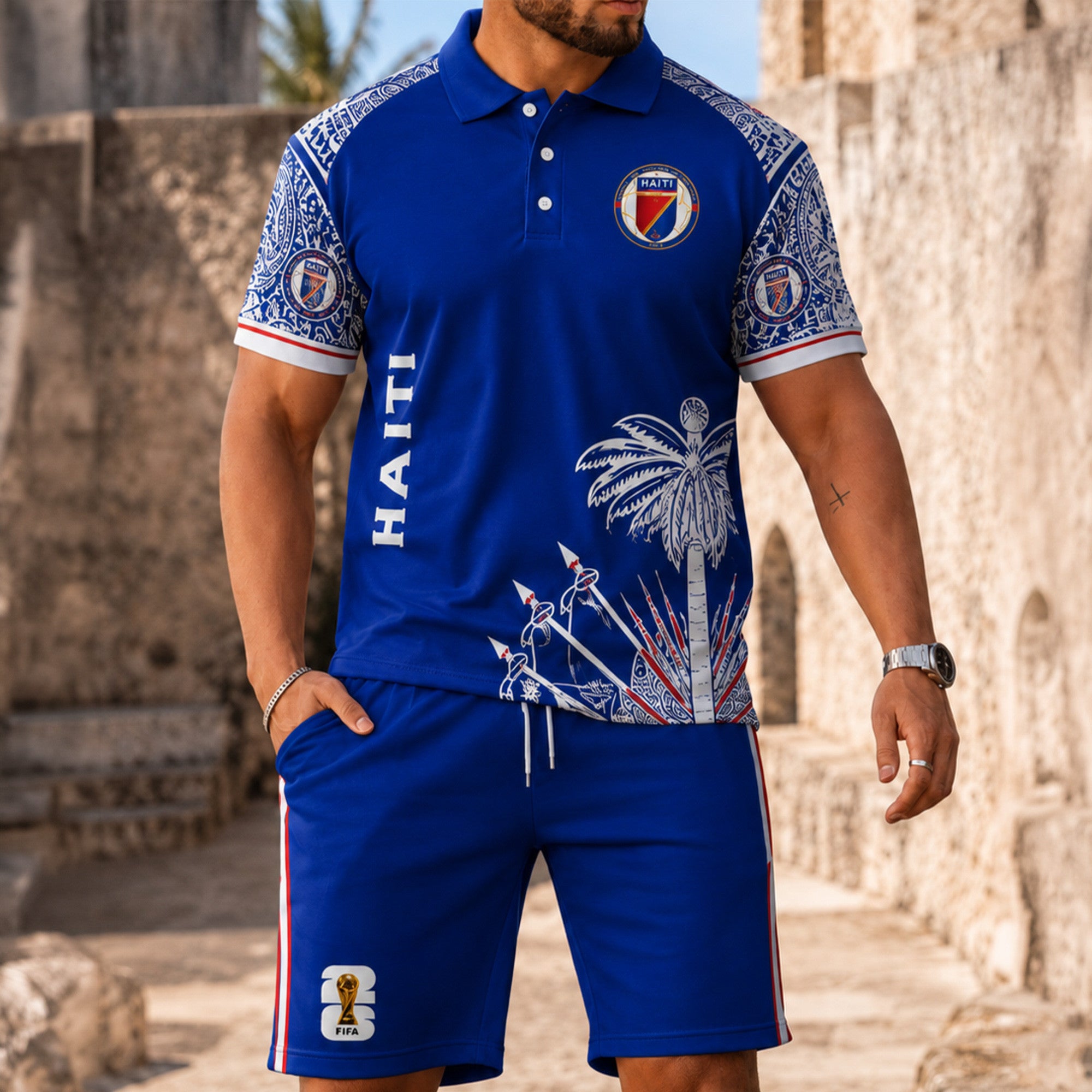 Haiti Wc26 Polo Short Set Pvt015