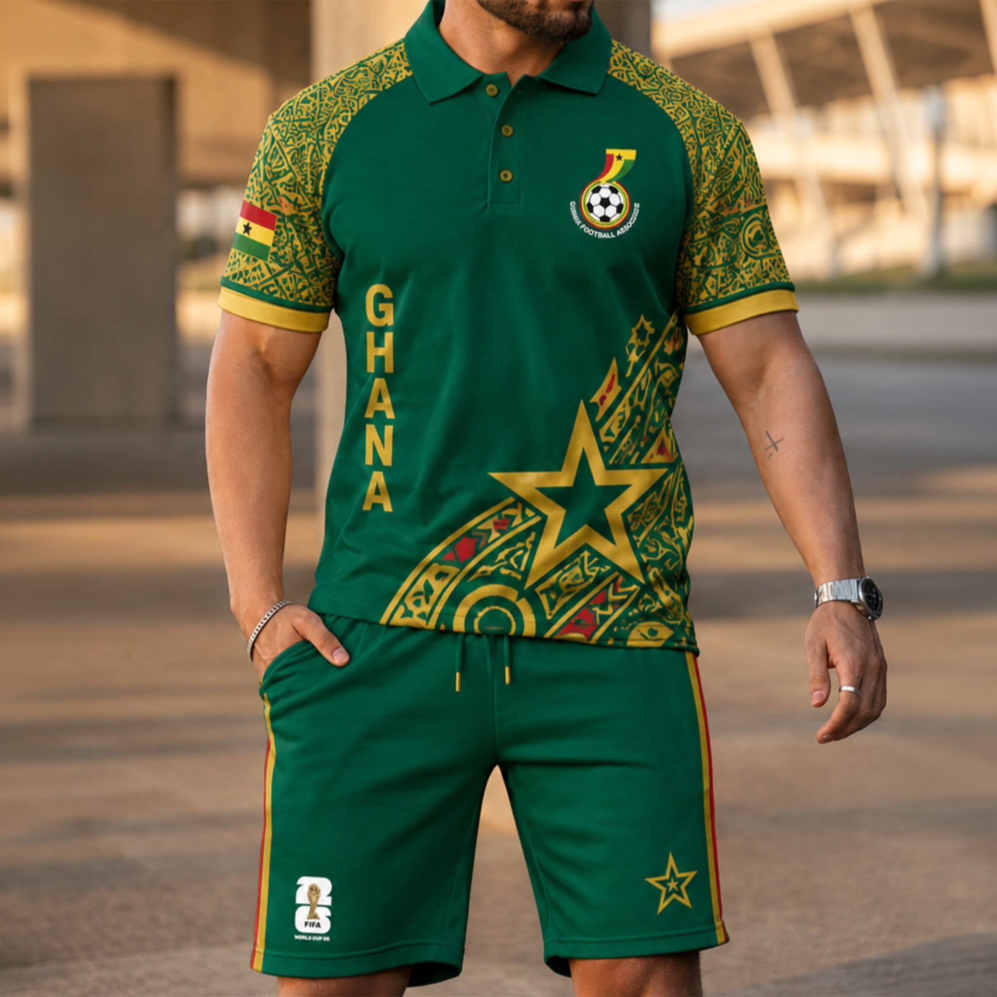 Ghana Wc26 Polo Short Set Pvt015