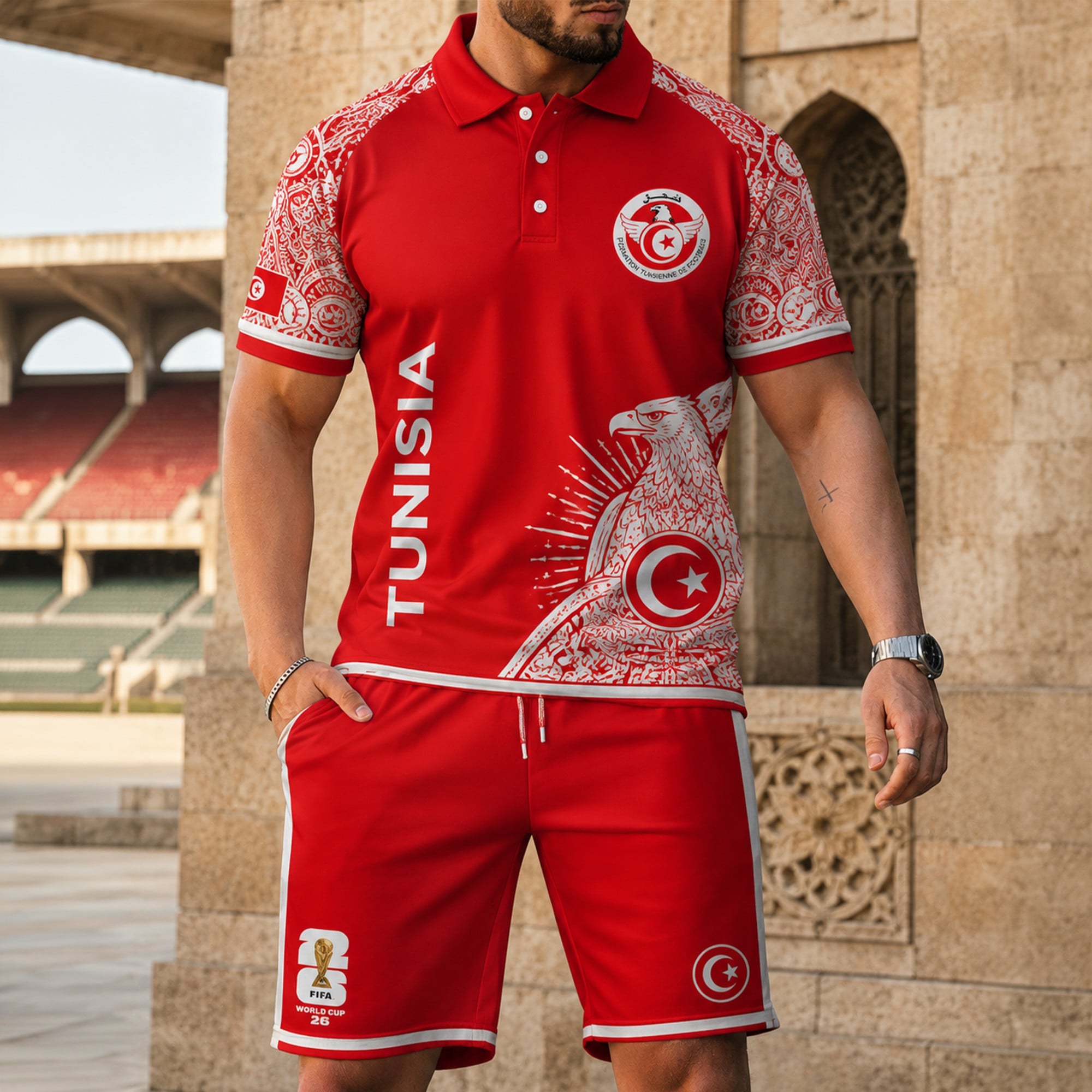 Tunisia Wc26 Polo Short Set Pvt015