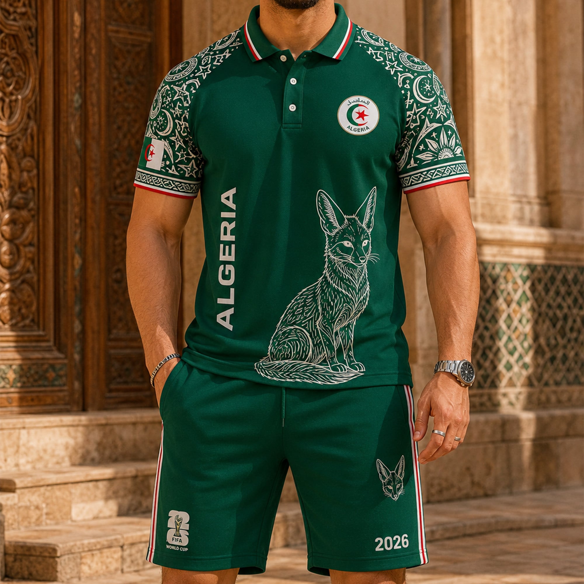 Algeria Wc26 Polo Short Set Pvt015
