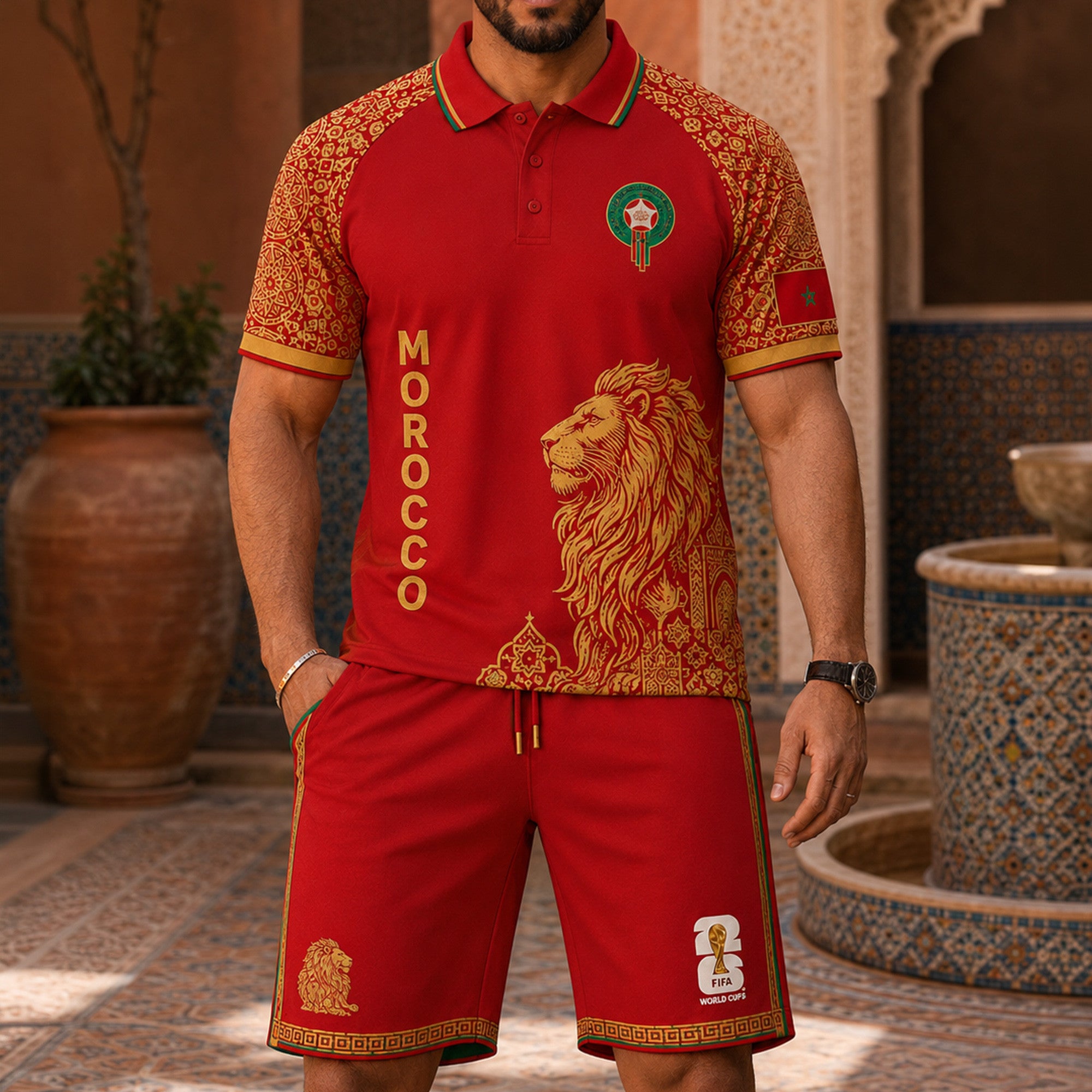 Morocco Wc26 Polo Short Set Pvt015