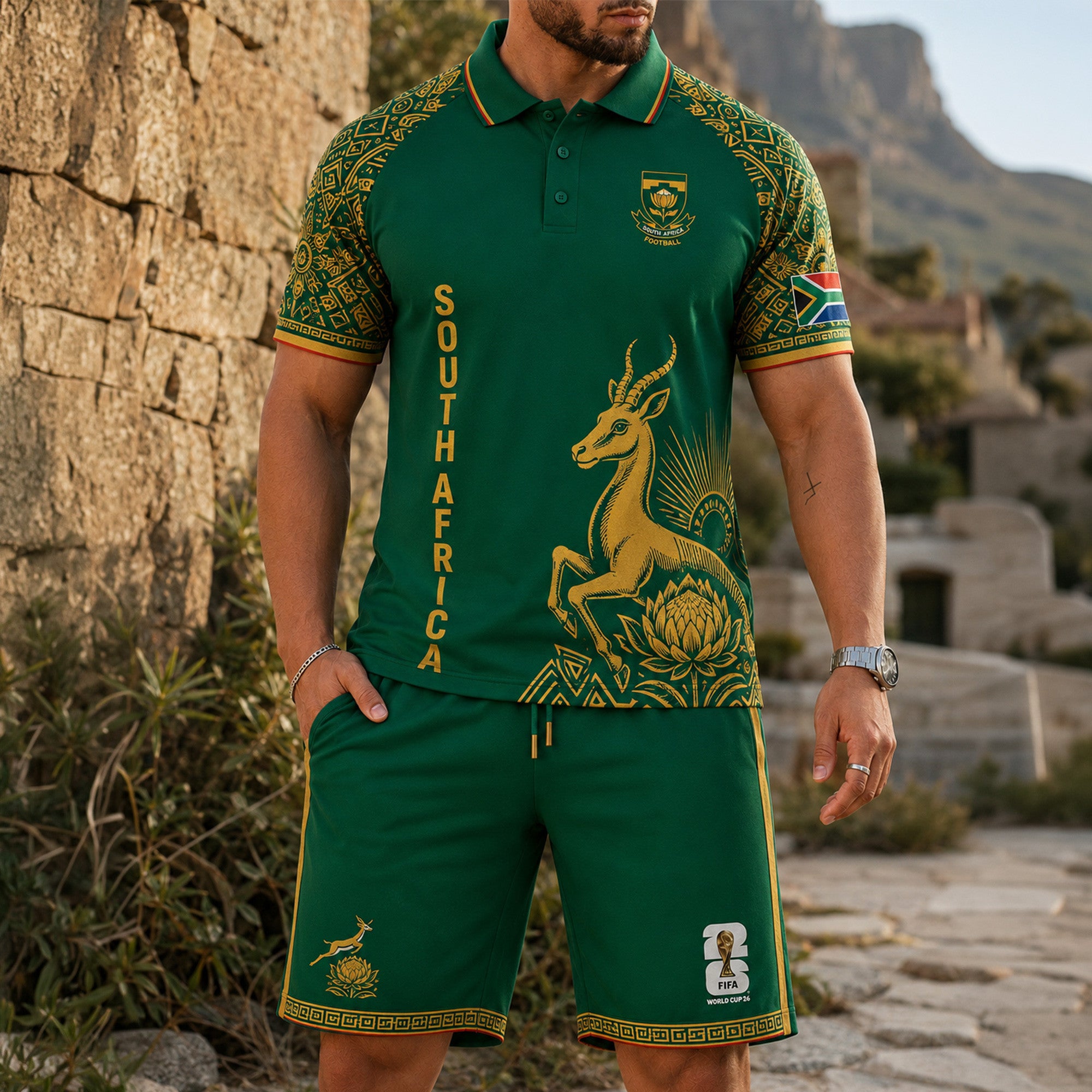 South Africa Wc26 Polo Short Set Pvt015