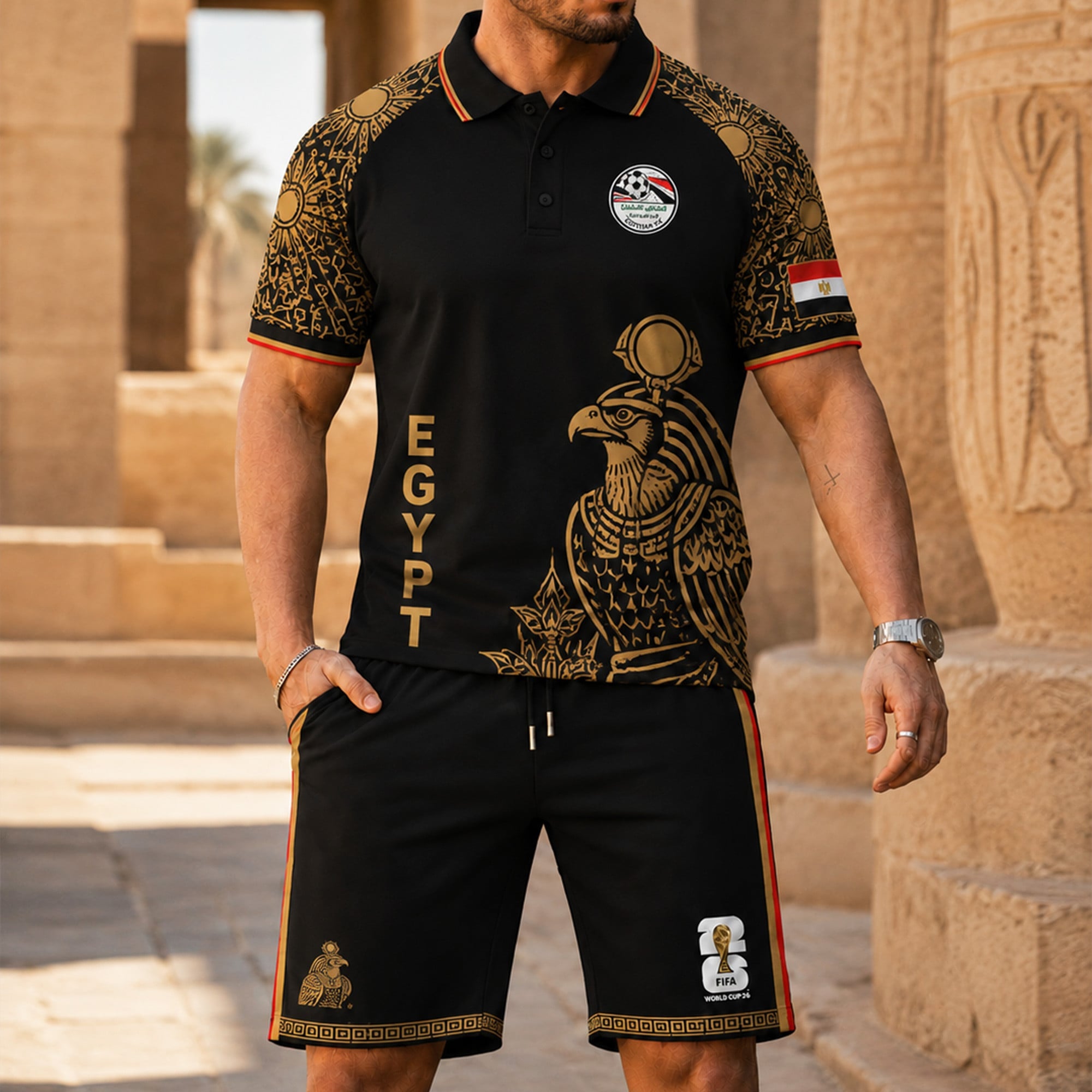 Egypt Wc26 Polo Short Set Pvt015