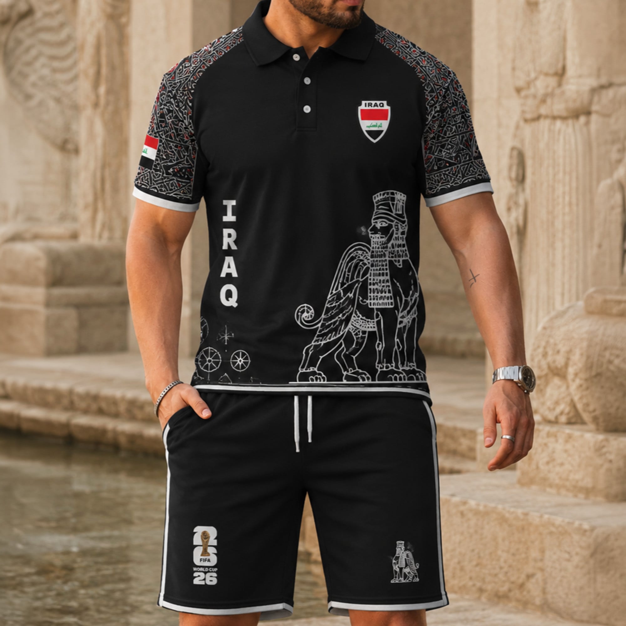 Iraq Wc26 Polo Short Set Pvt015