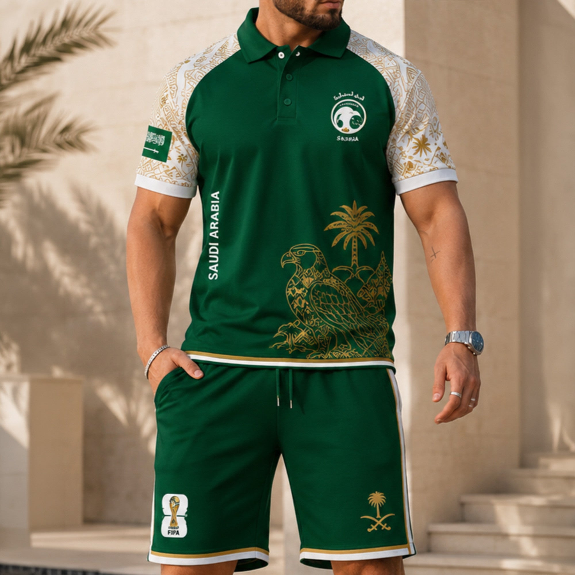 Saudi Arabia Wc26 Polo Short Set Pvt015