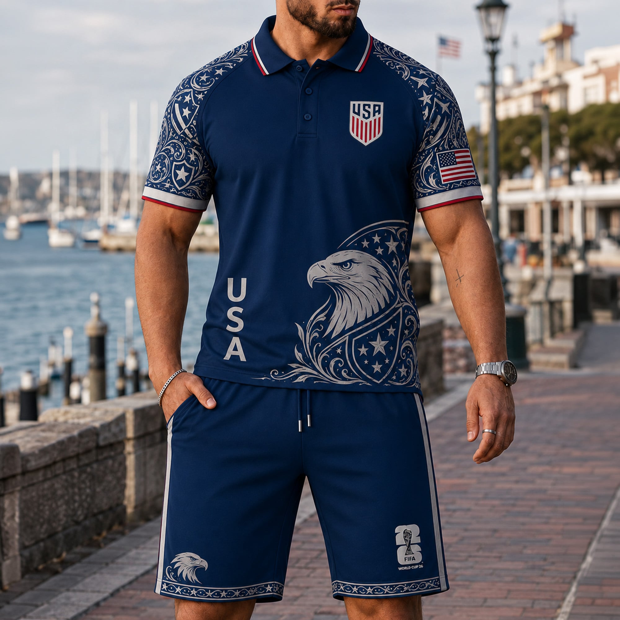 United States Wc26 Polo Short Set Pvt015