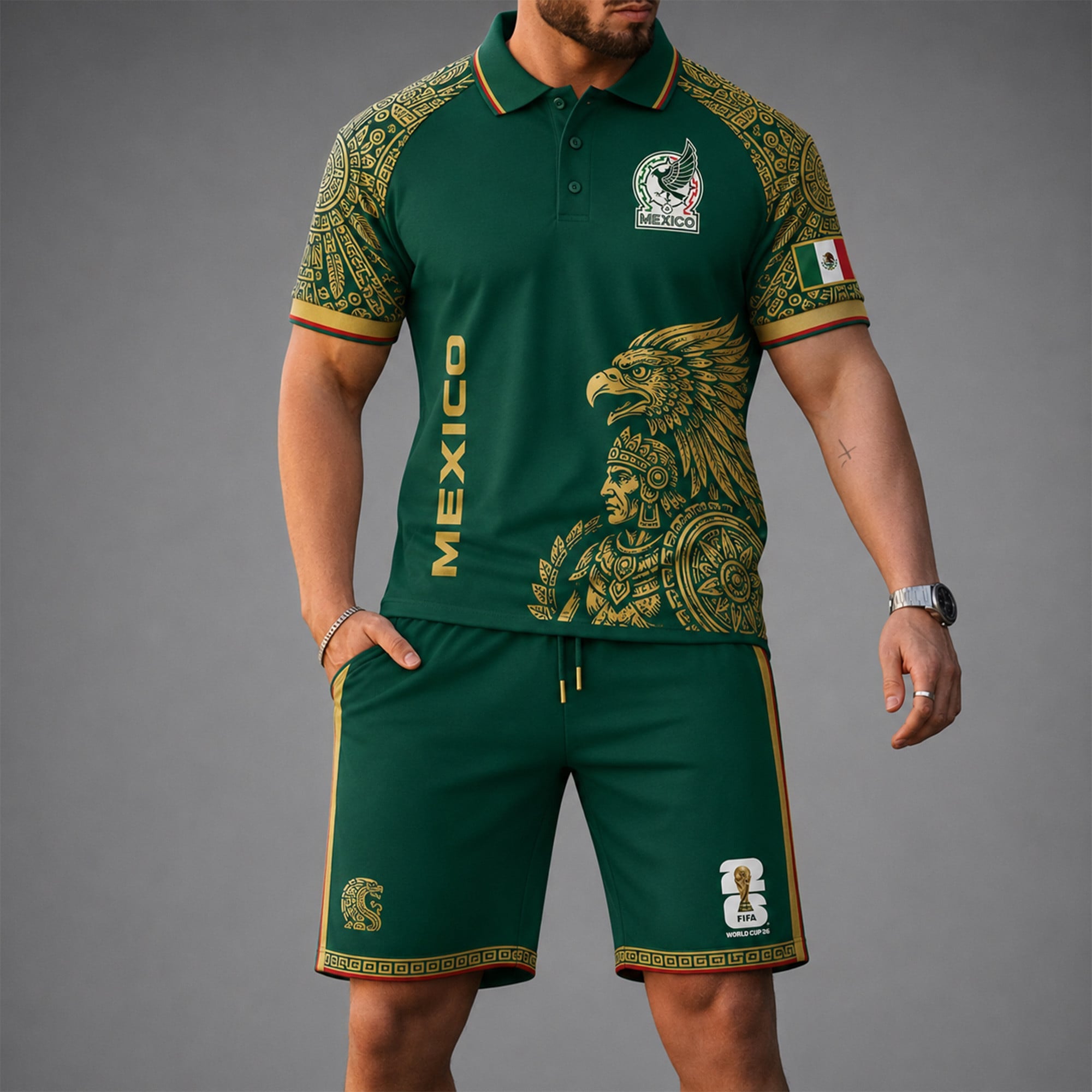 Mexico Wc26 Polo Short Set Pvt015