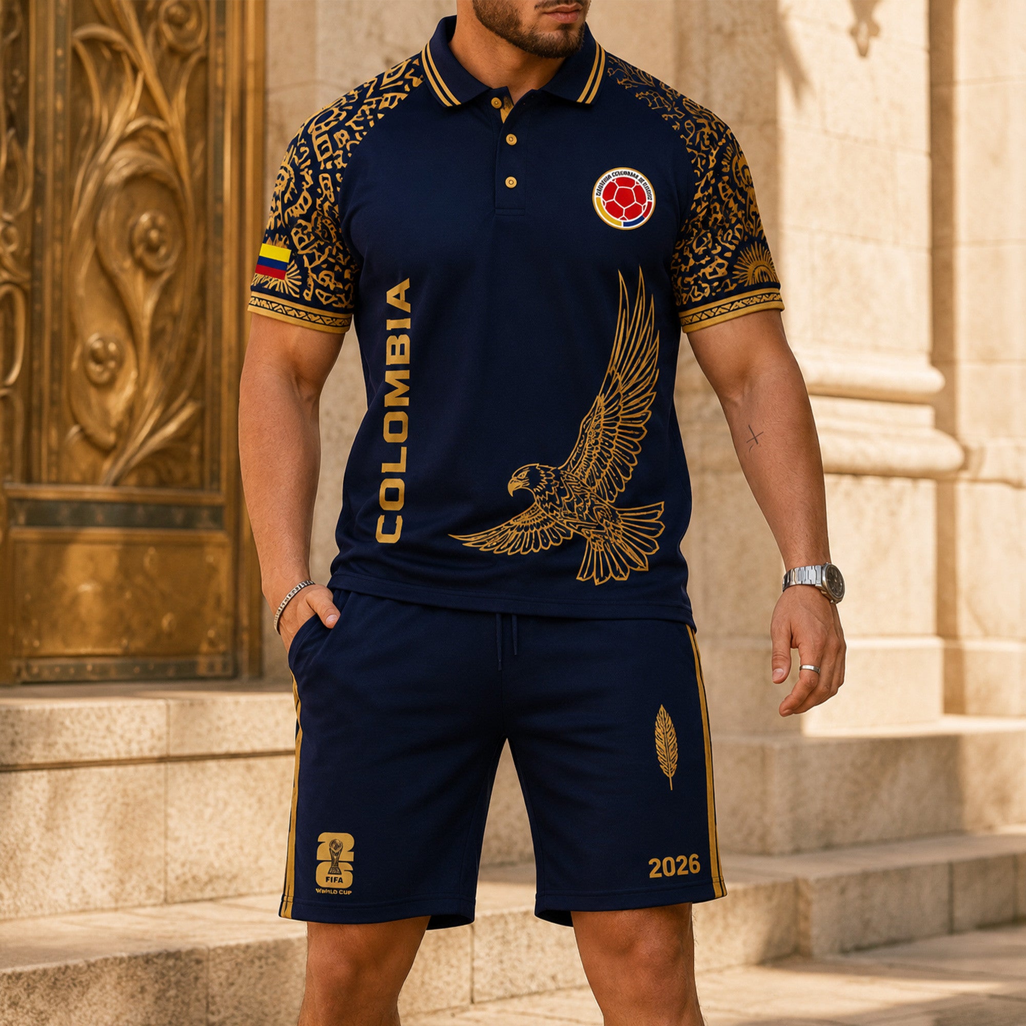 Colombia Wc26 Polo Short Set Pvt015
